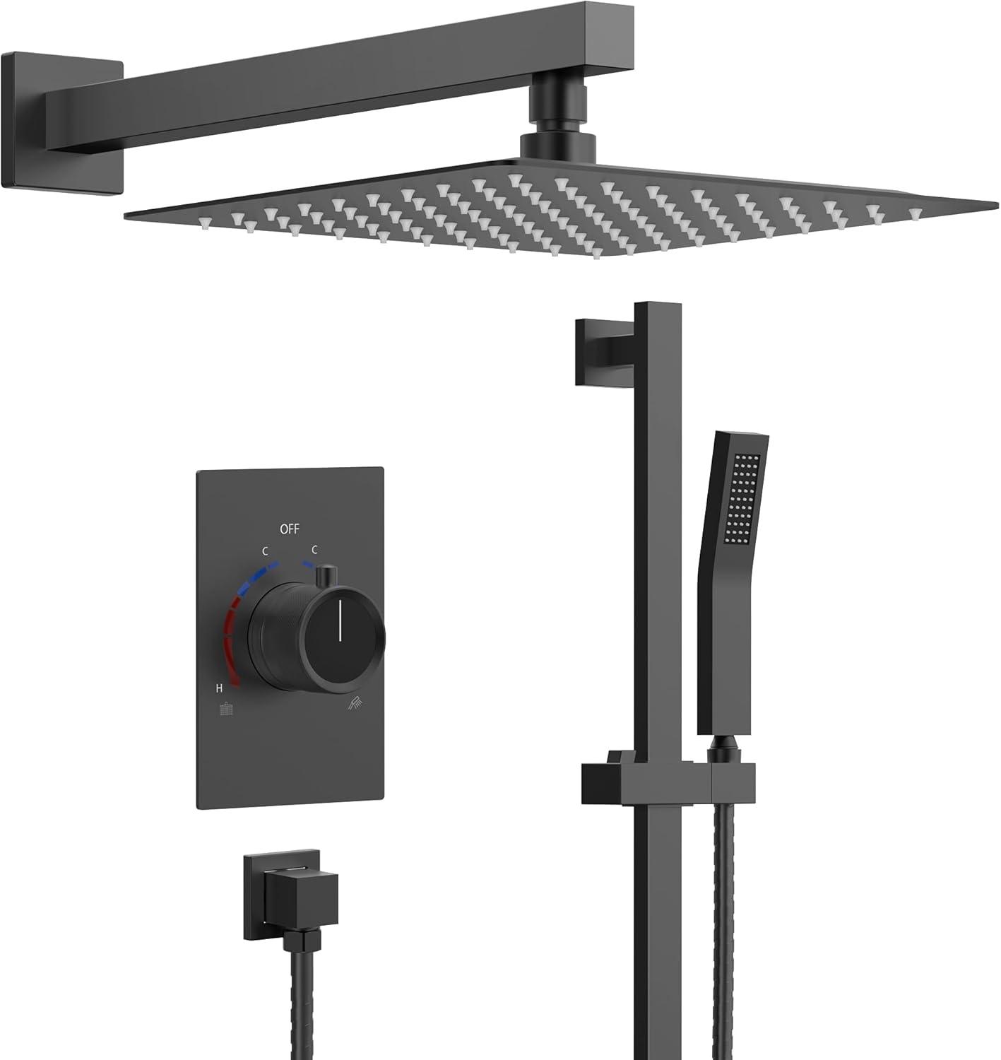 RainfallCascade 10" Pressure Balanced Slide BarShower System with Rough-In Valve