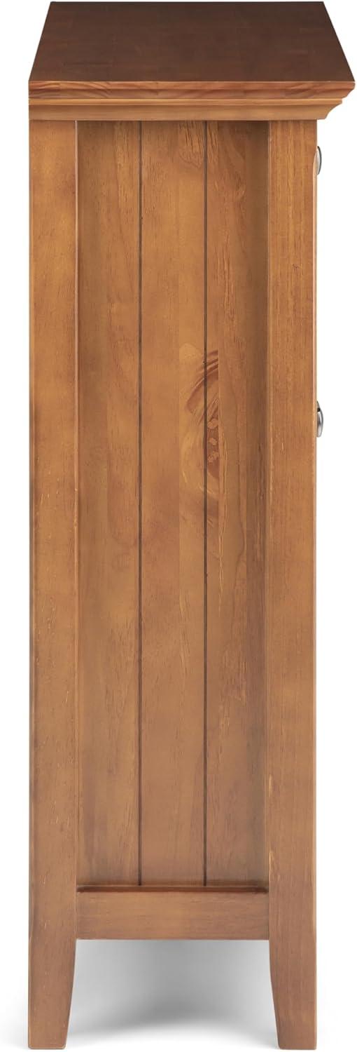 Simpli Home Acadian 36"W Solid Wood 2-Shelf Entryway Storage Cabinet with Glass Doors and 2 Drawers