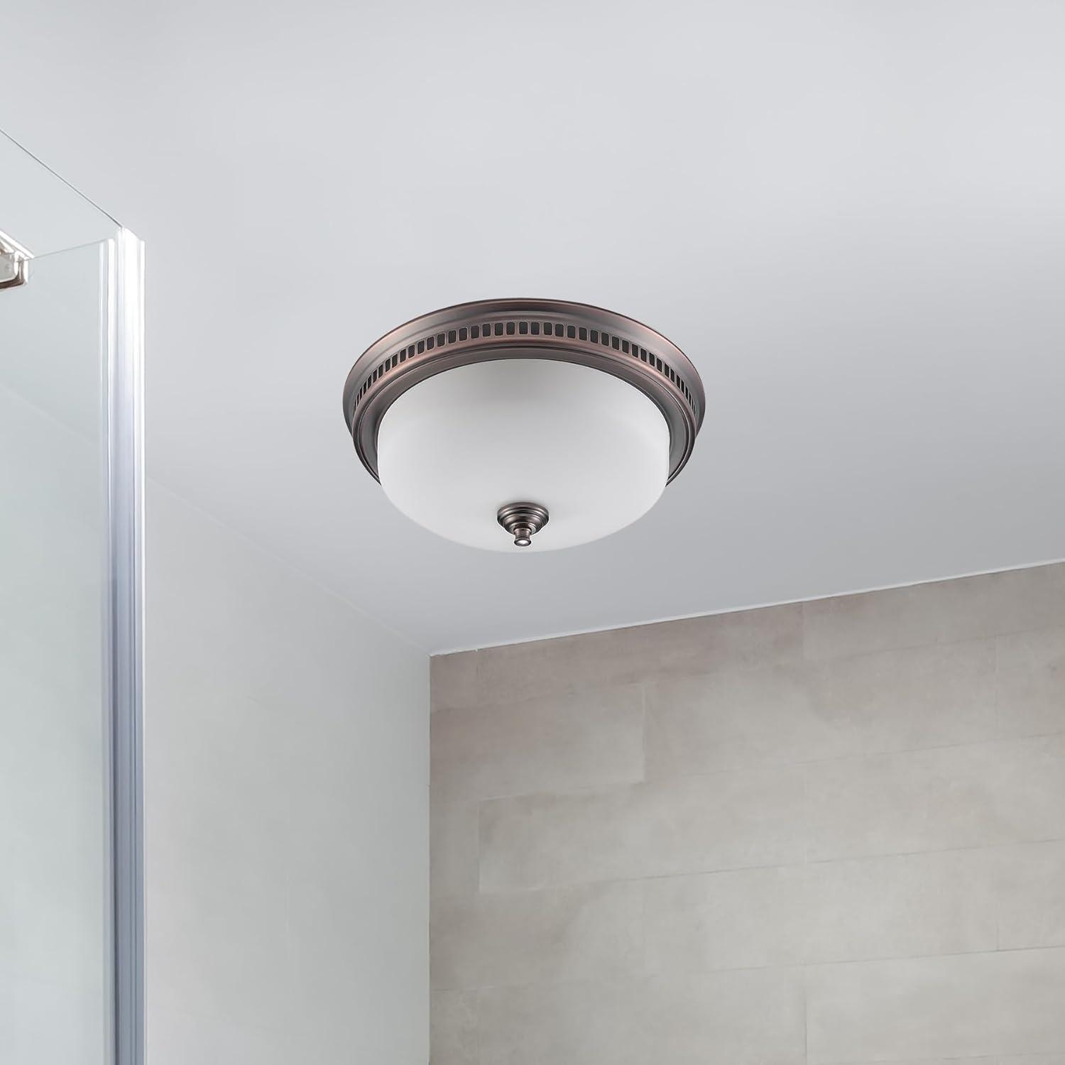 Decorative Round 110CFM, 1.2 Sones Dimmable LED Bathroom Exhaust Fan