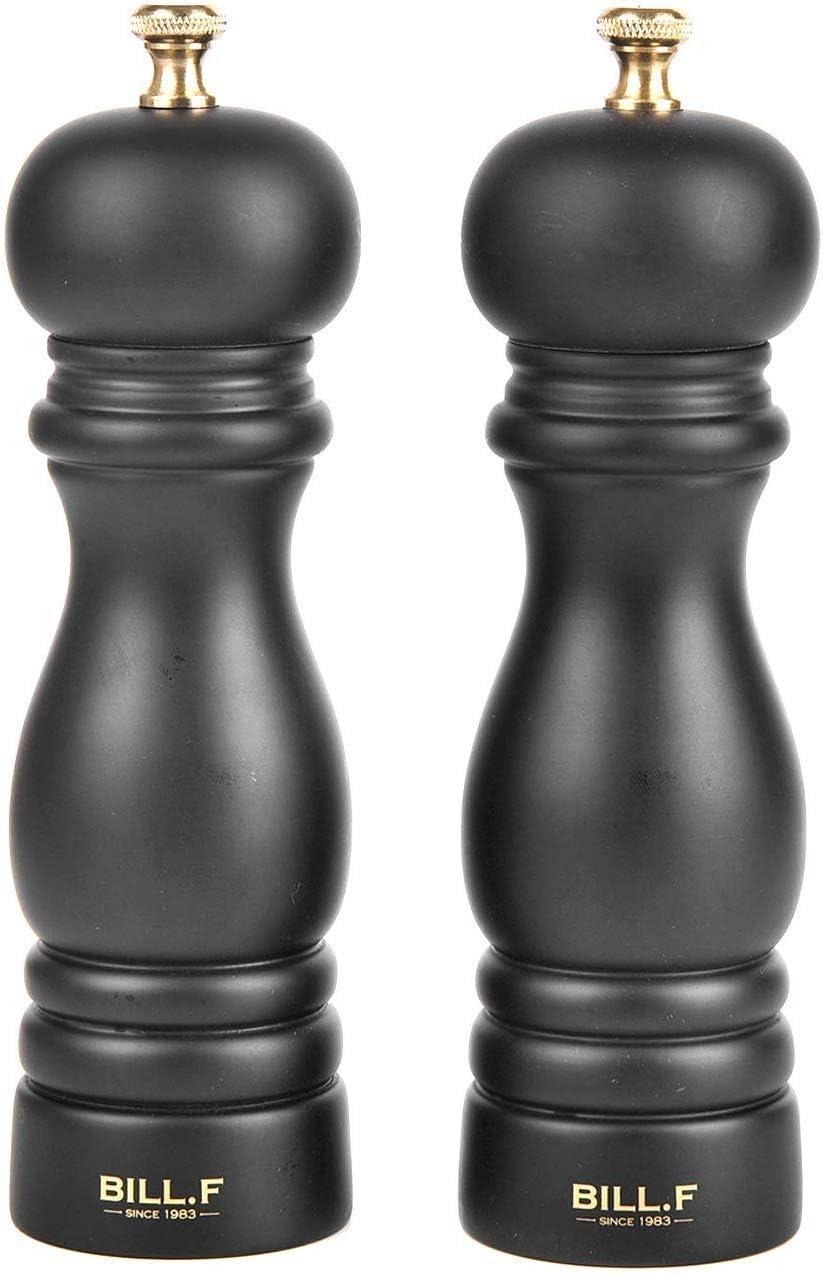 Salt and Pepper Grinder Set, Wood Pepper Mill Set of 2 Manual Salt Pepper Shakers