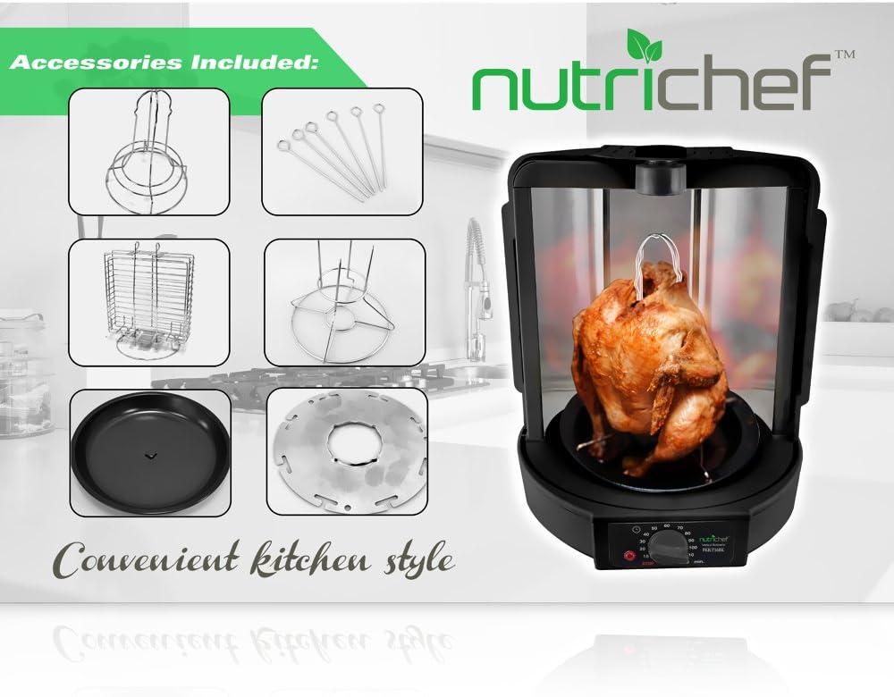 Vertical Countertop Rotisserie Rotating Oven (Black)