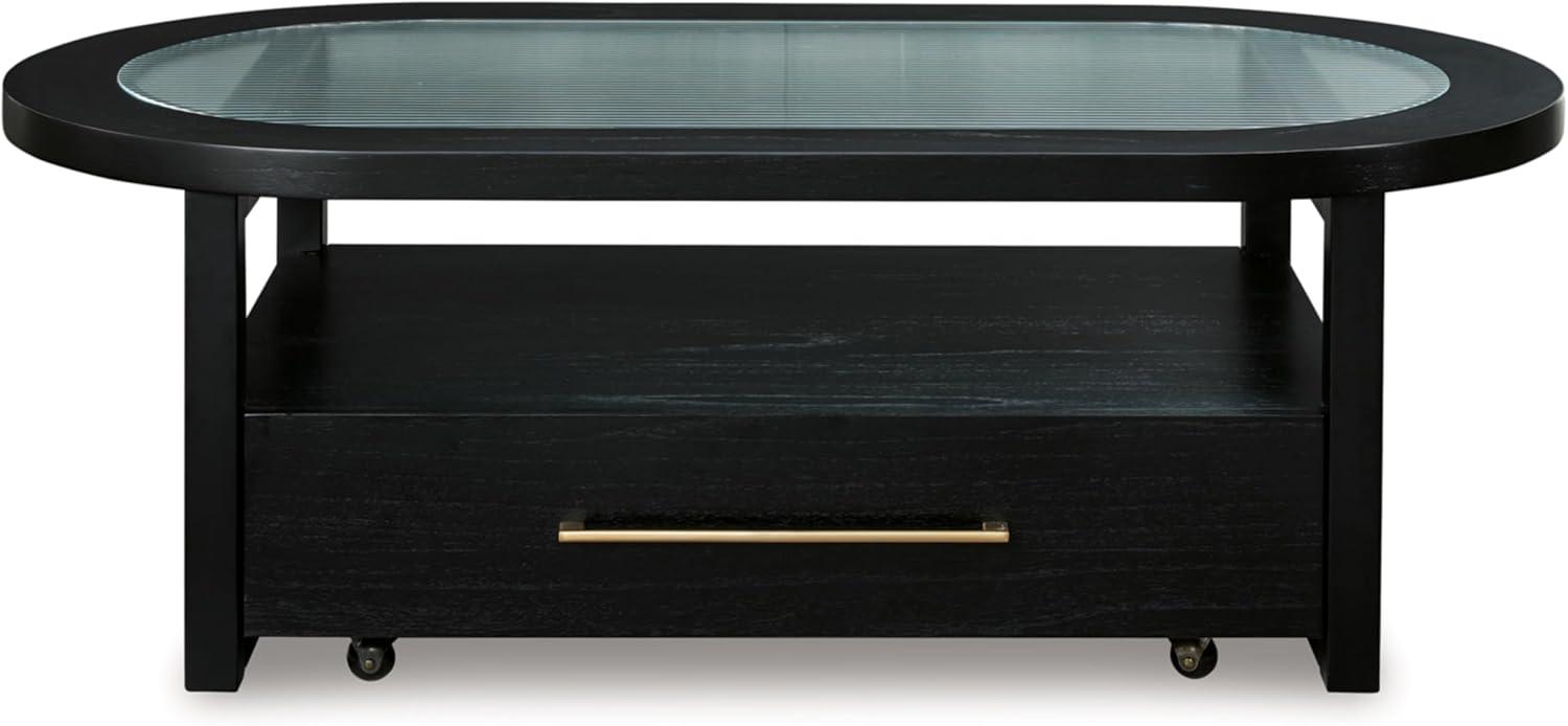 Signature Design by Ashley Winbardi Coffee Glass Tabletop Table, Black