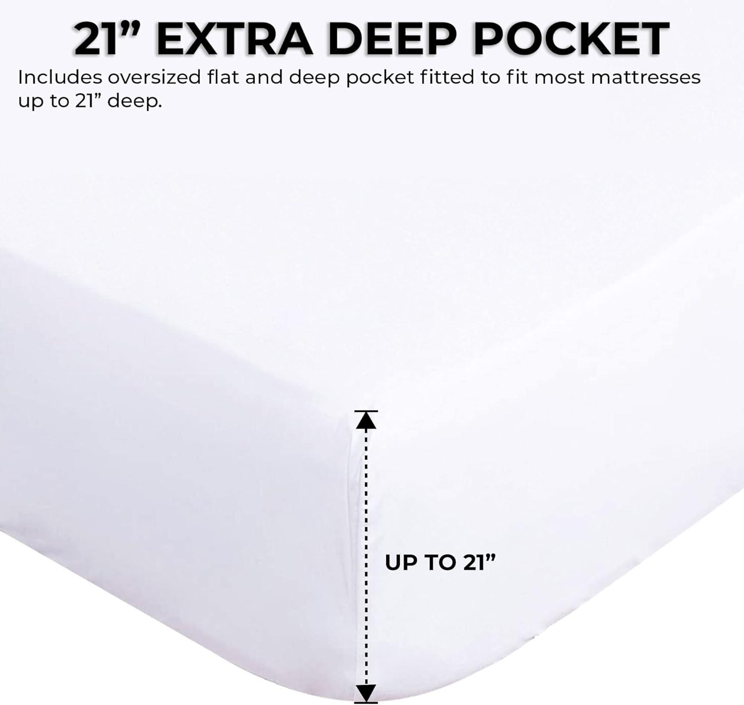 Tribeca Living BAMB300SSCKSA 300 TC Rayon from Bamboo Deep Pocket Sheet, 4 Piece Set, Sage Green