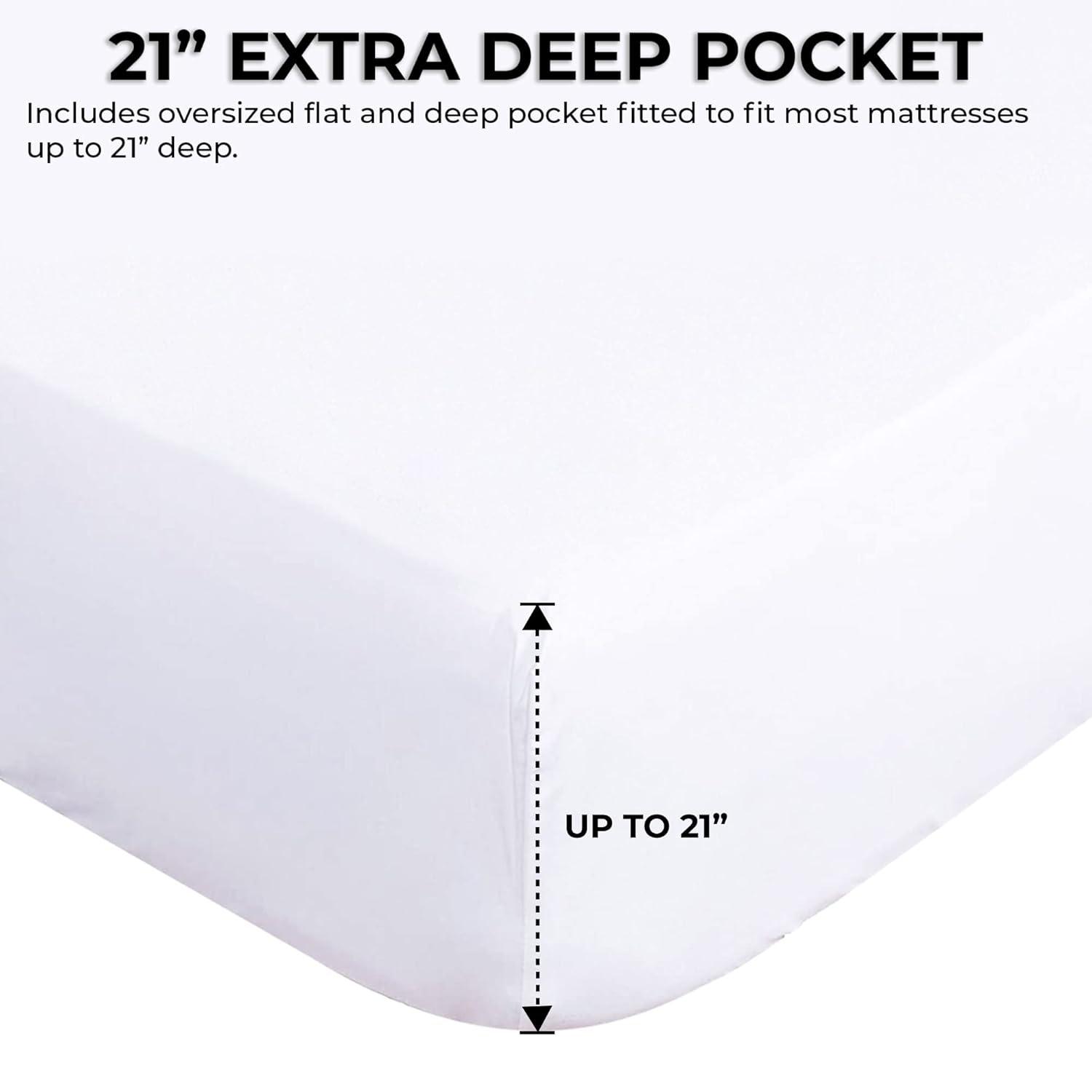 Tribeca Living BAMB300SSCKSA 300 TC Rayon from Bamboo Deep Pocket Sheet, 4 Piece Set, Sage Green