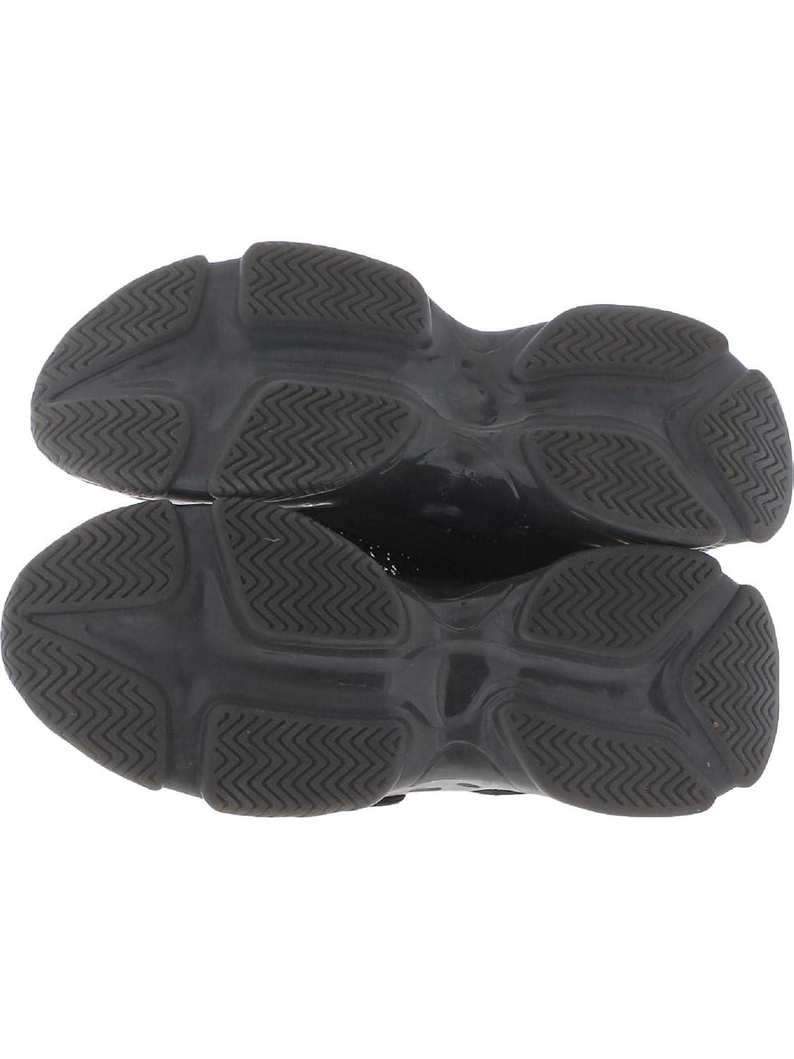 Black Rhinestone Faux Suede Platform Lace-Up Sneakers