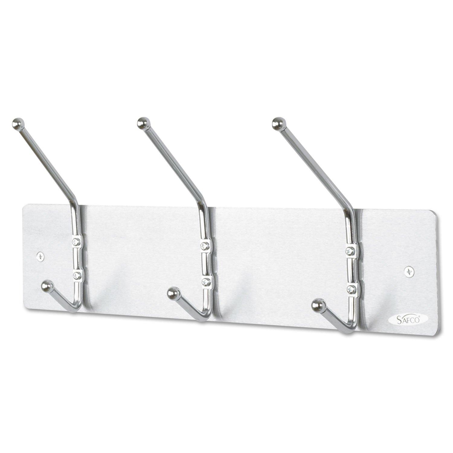 3 Hook Ball-Tipped Double-Hook Wall Mounted Coat Rack
