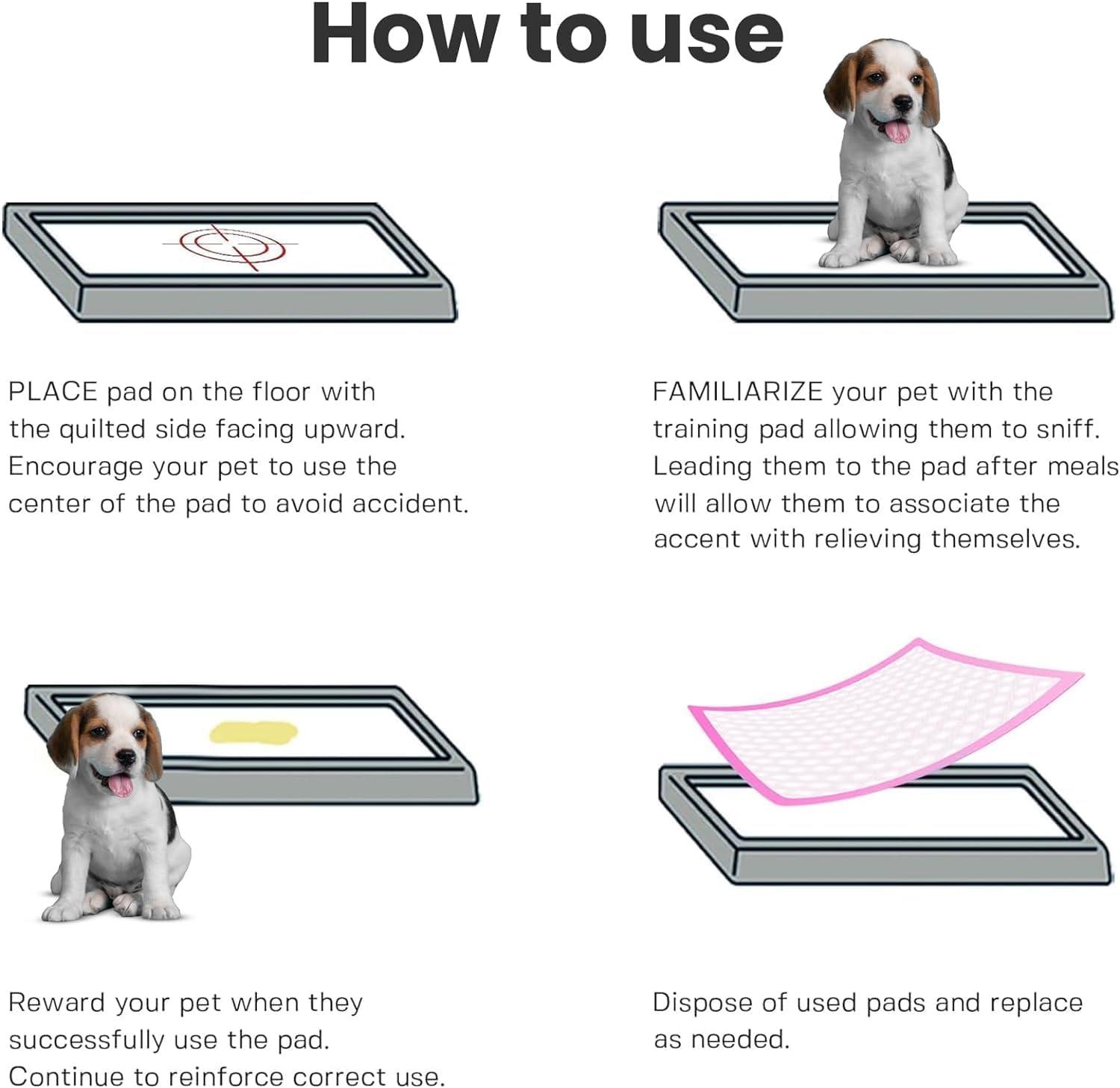 FPN Pink Puppy Pee Pads, 13X18 in 100Pack, Pet Toilet Training Pad Ultra Absorbent, Leak-Proof  for Puppies, Dogs, & Small Pets 5-Layer Protection
