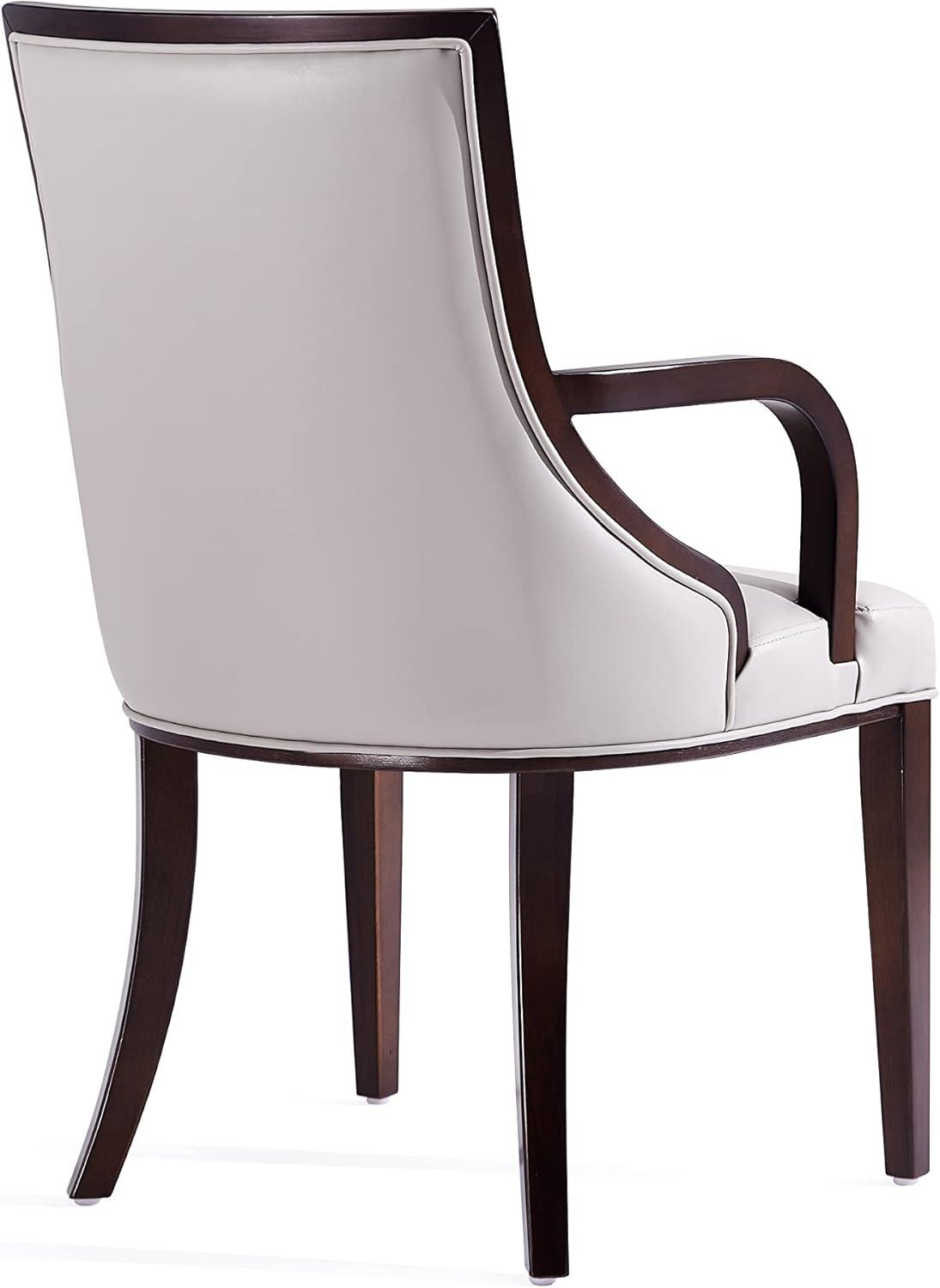 Manhattan Comfort Grand 18.5" Faux Leather Dining Chair in Gray (Set of 4)