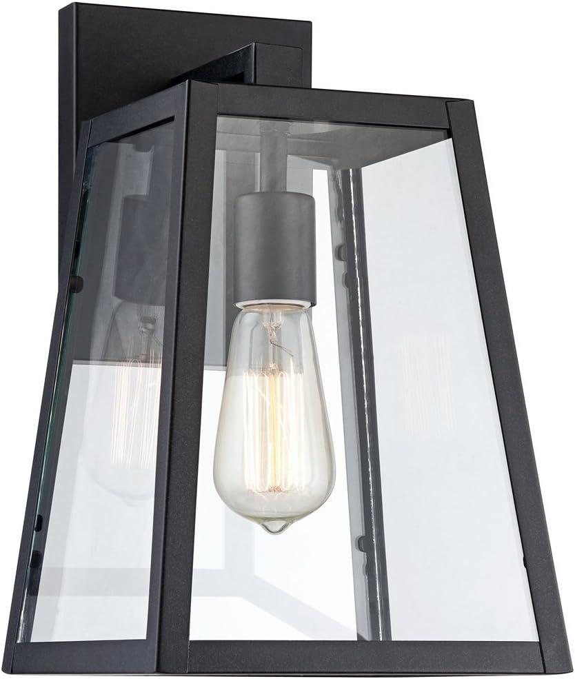 Arrington 13" Mystic Black Outdoor Wall Light with Clear Glass