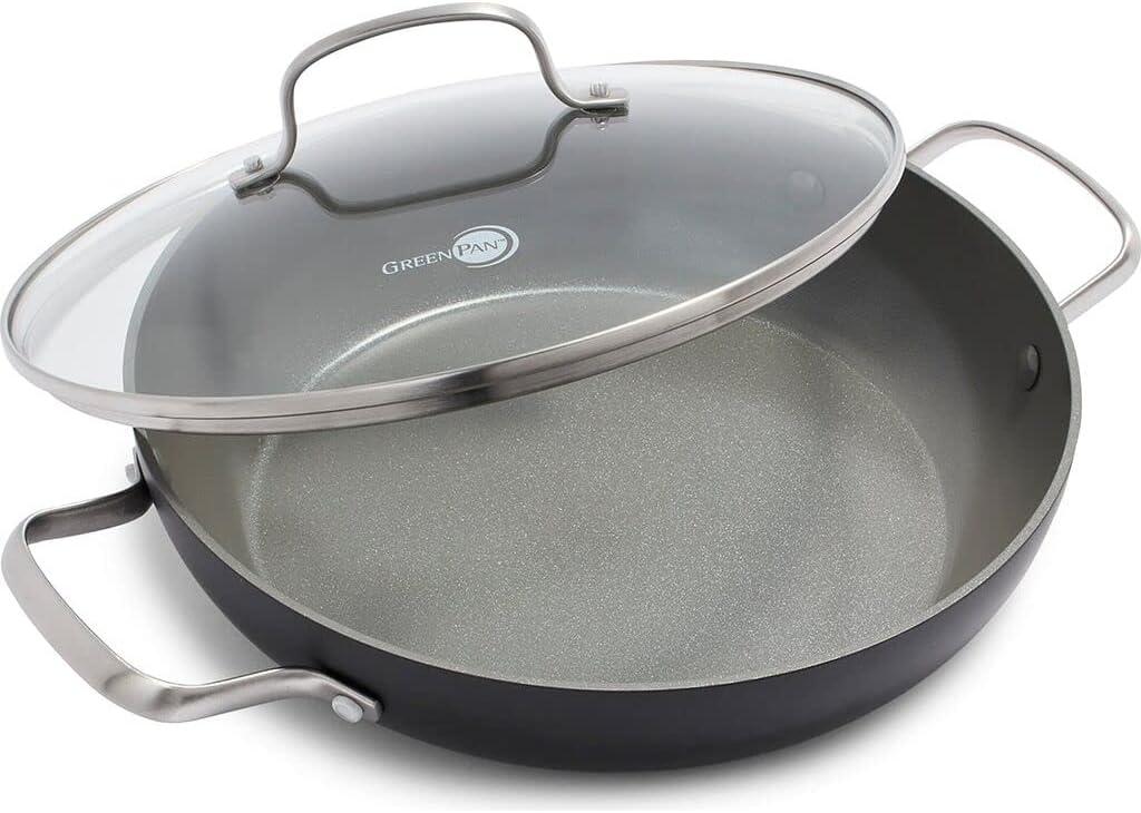 GreenPan Chatham 11" Gray Ceramic Nonstick Everyday Pan with Lid