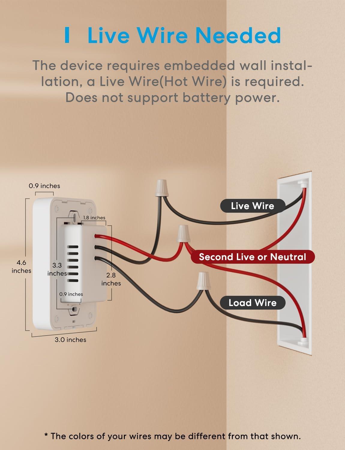 meross Smart Thermostat for Electric Baseboard and in-Wall Heaters Work with HomeKit, Alexa and Google Home, 120V-240V Wi-Fi Programmable Thermostat with Easy Install, Energy Saving, 4 Wires Needed
