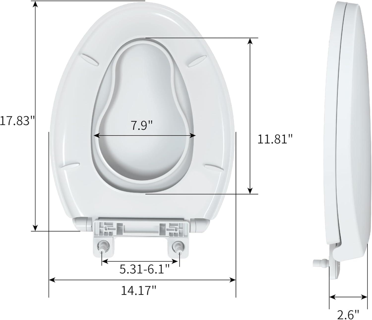 Danolapsi Elongated Toilet Seat with Built in Potty Training Seat,Quiet-Close Lid and Seat,Never Loosen,Potty Training Toilet Seat for Toddlers,Quick-Attach Hardware,Fits both Adult and Child