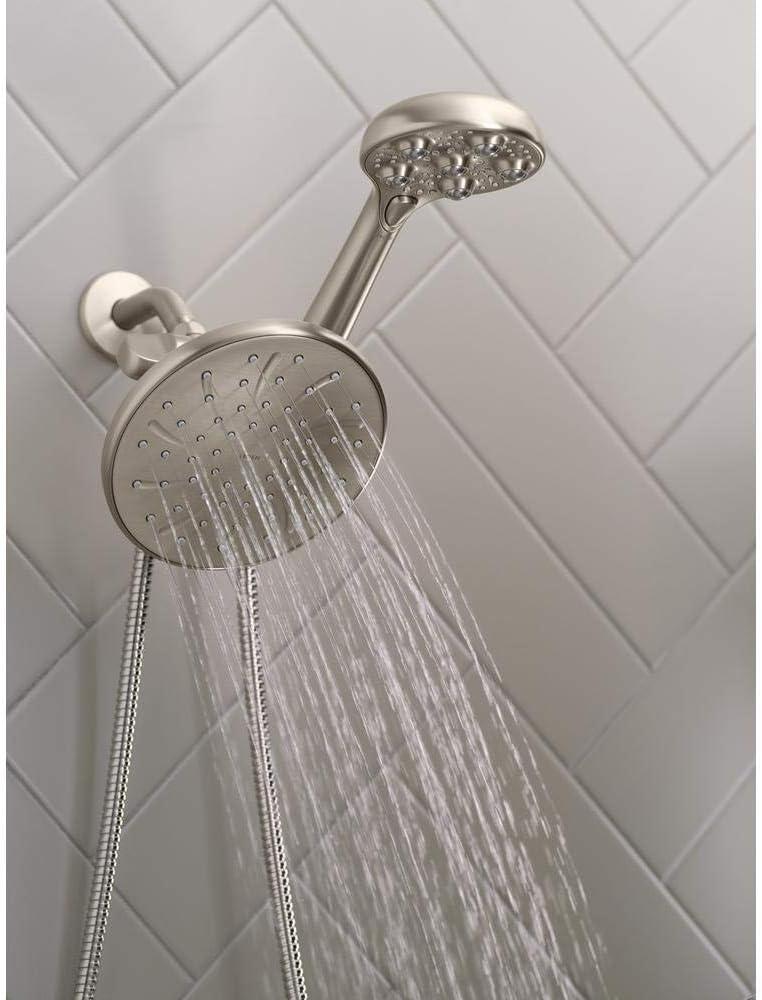 HydroRoller Nickel Dual Handheld and Rain Shower Head