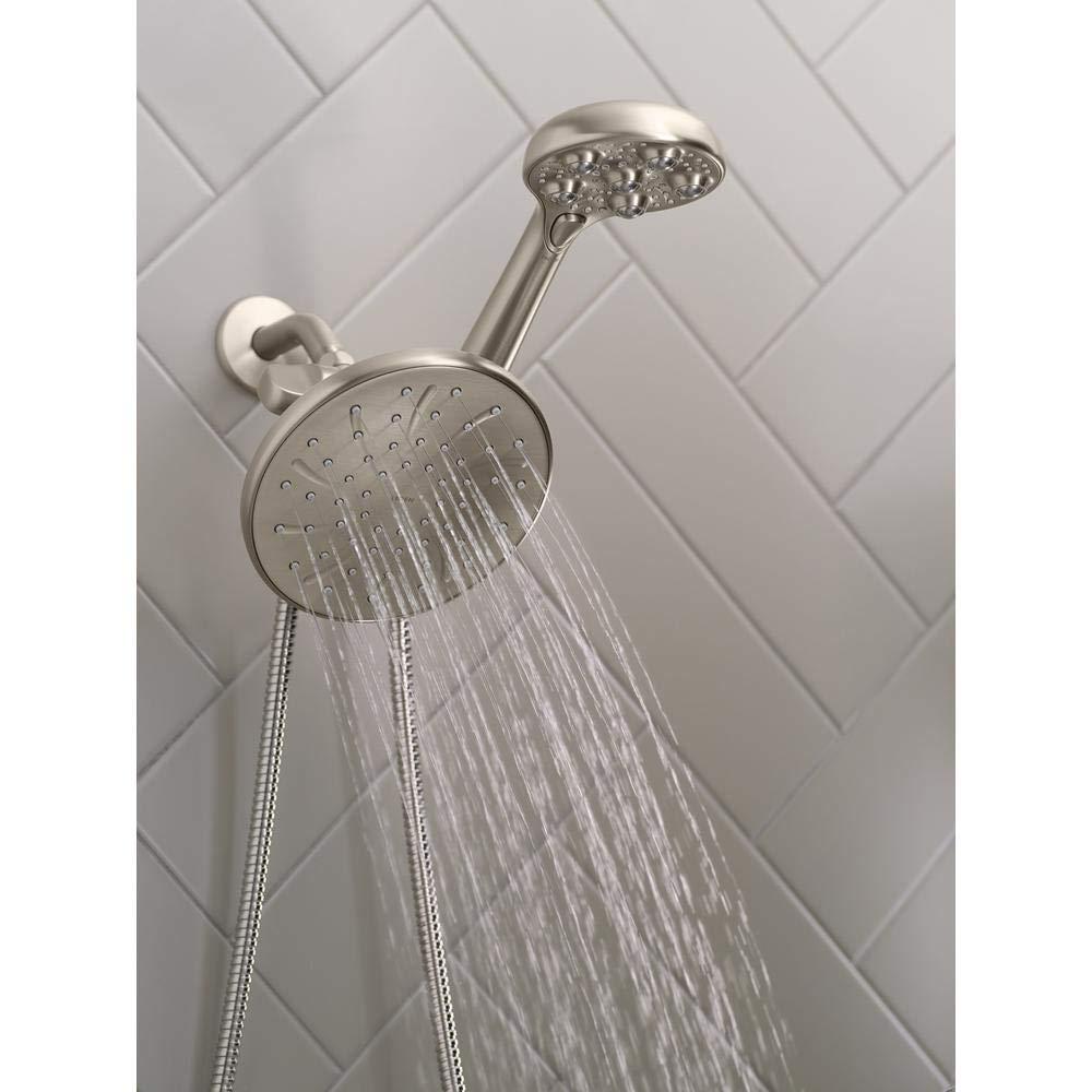 HydroRoller Massage 3-Spray 7.5 in Dual Handheld Shower Head with Body Spray in Spot Resist Brushed Nickel