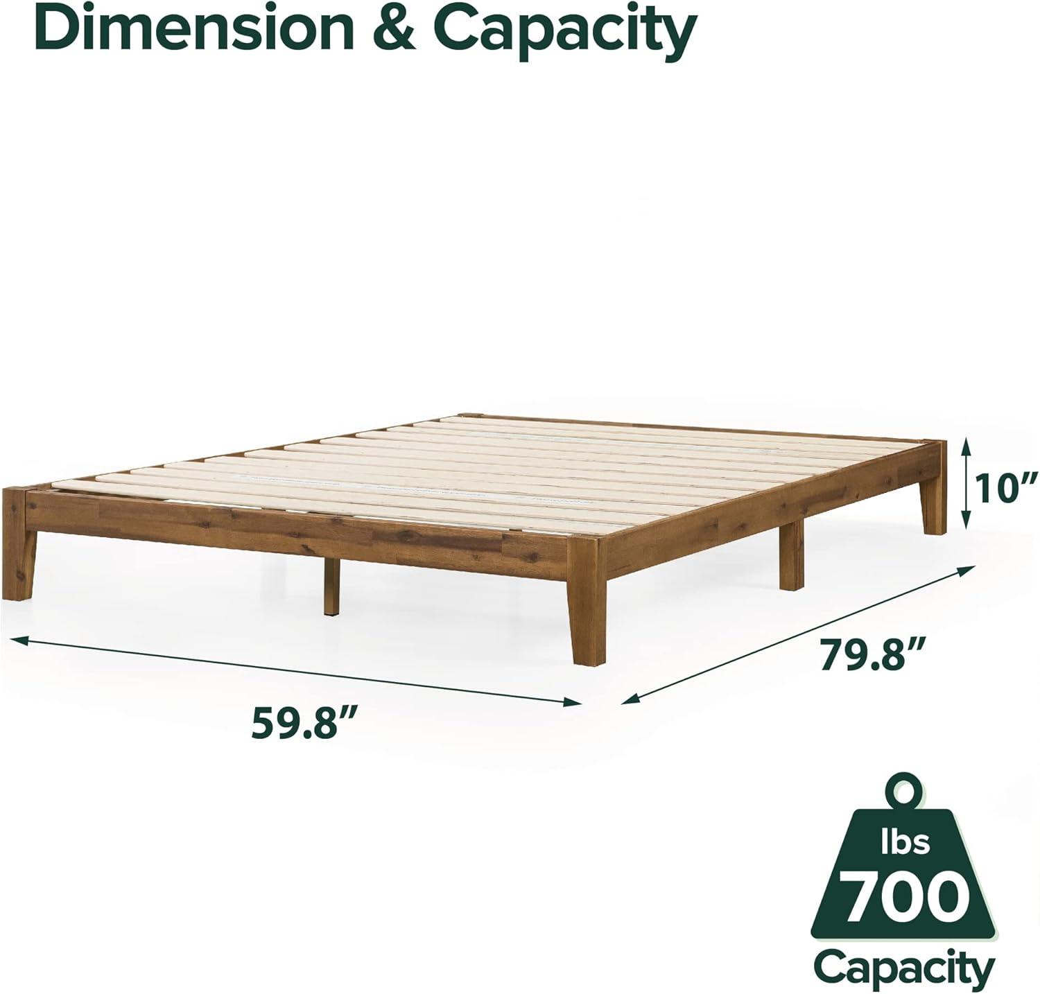 Lucinda Queen Solid Wood Platform Bed Frame with Slats