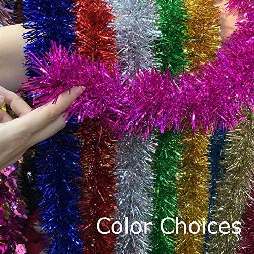 Clearance 50 Feet Christmas Foil Tinsel Garland Decoration for Holiday Tree Walll Rail Home Office Event-Red-XG93205 Christmas Decorations Christmas Tree Christmas Gifts Christmas Decor Christmas Gar