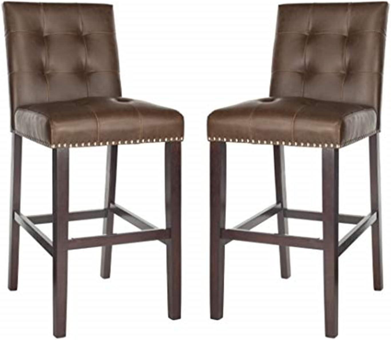 Nikita Bar Stool (Set of 2) - BST6302 - Brown/Espresso - Safavieh