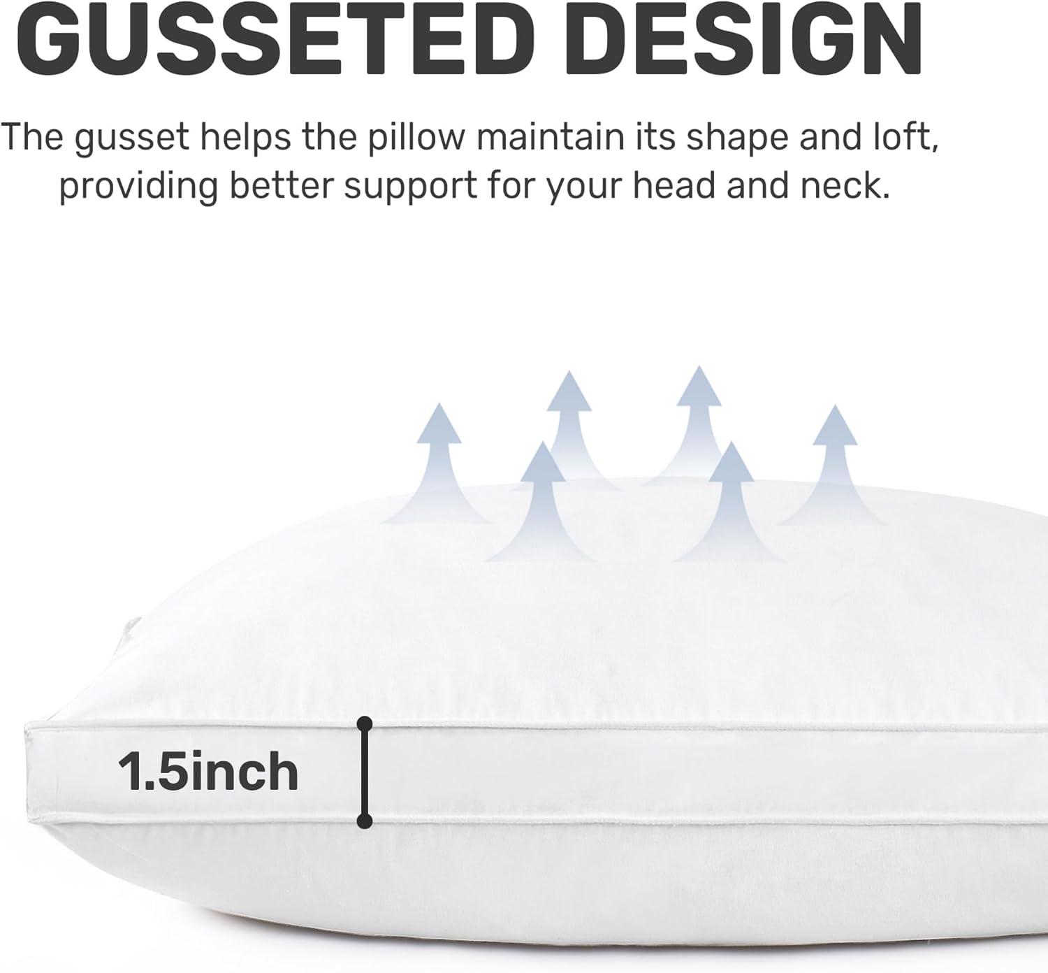 Peace Nest Gusseted Goose Down Feather Pillows Set of 2