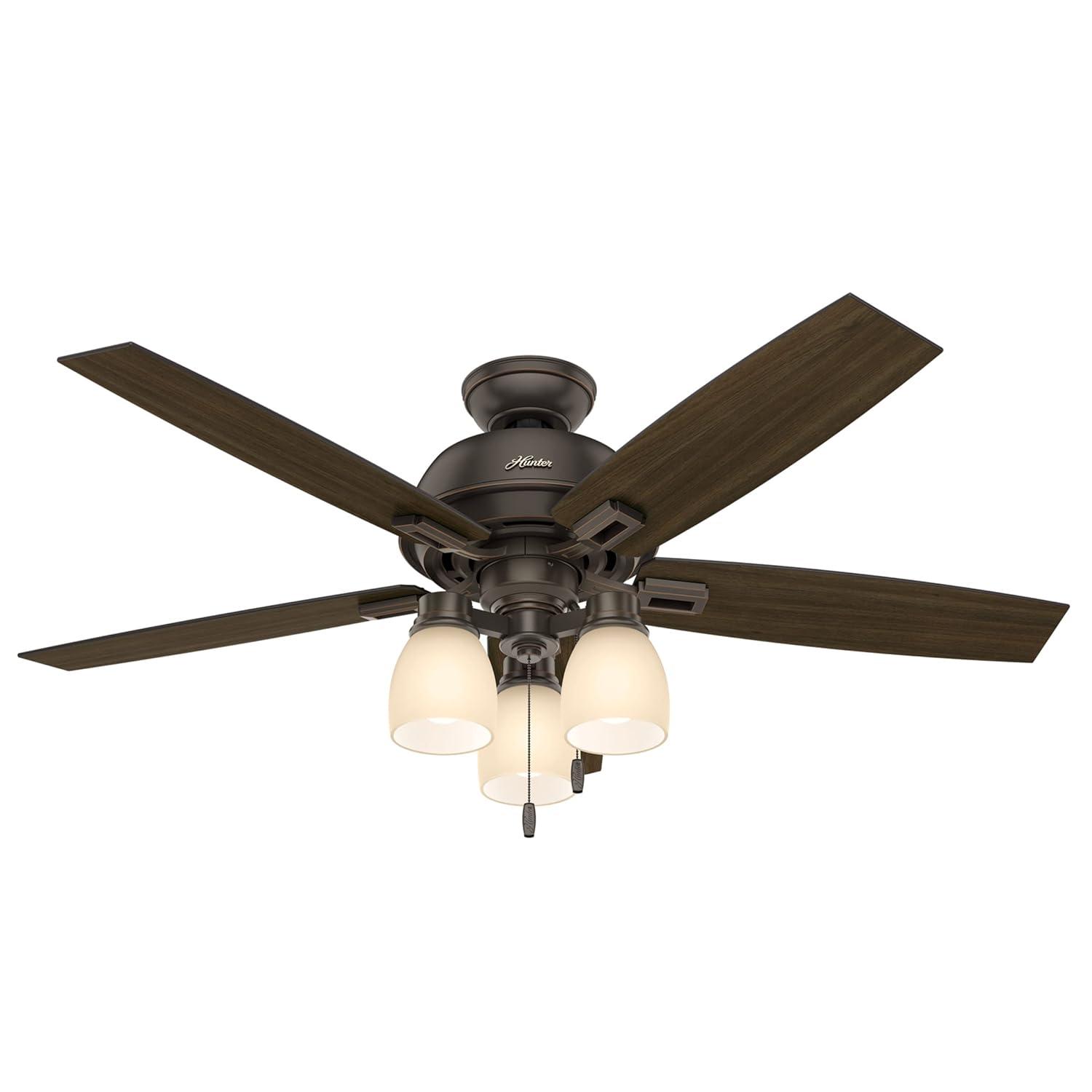 52" Donegan 5 - Blade Standard Ceiling Fan with Pull Chain and Light Kit Included