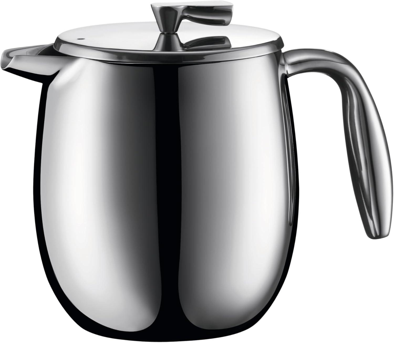 Bodum Columbia 4-Cup Stainless Steel Double Wall French Press Coffee Maker, 17 Ounce