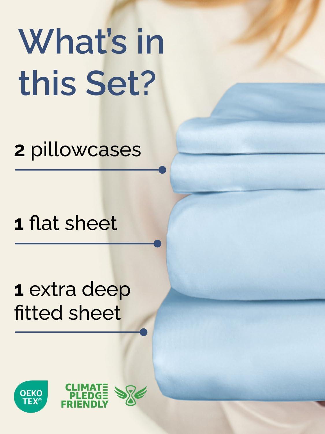 4 Piece Ultra Soft & Cooling Deep Pocket Sheet Set Brushed Hotel Luxury Bed Sheets