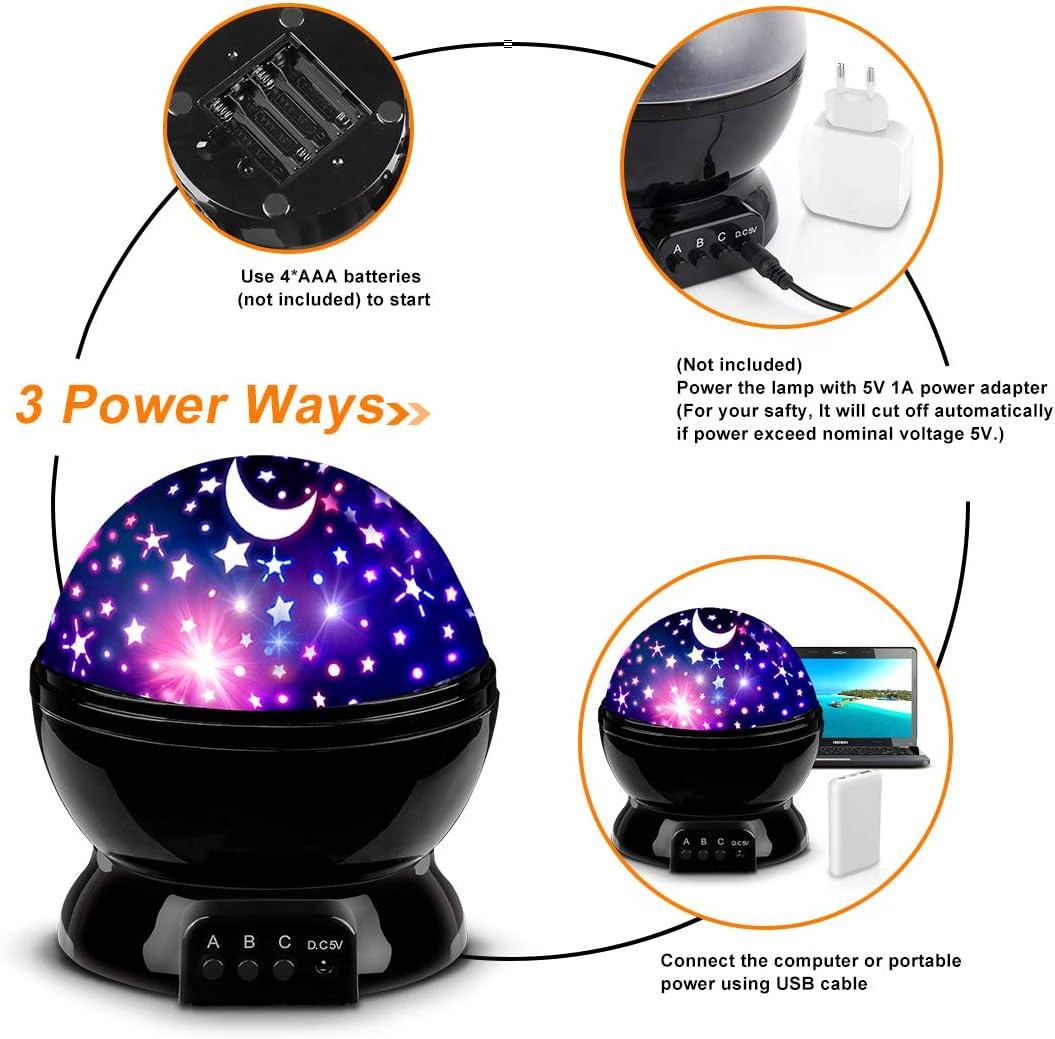 MOKOQI Star Projector Night Lights for Kids, Fun Gifts for 1-4-6-14 Year Old Girl and Boy, Projection Lamp for Kids Bedroom Ceiling, Stars and Moon for Child Asleep Peacefully (White)