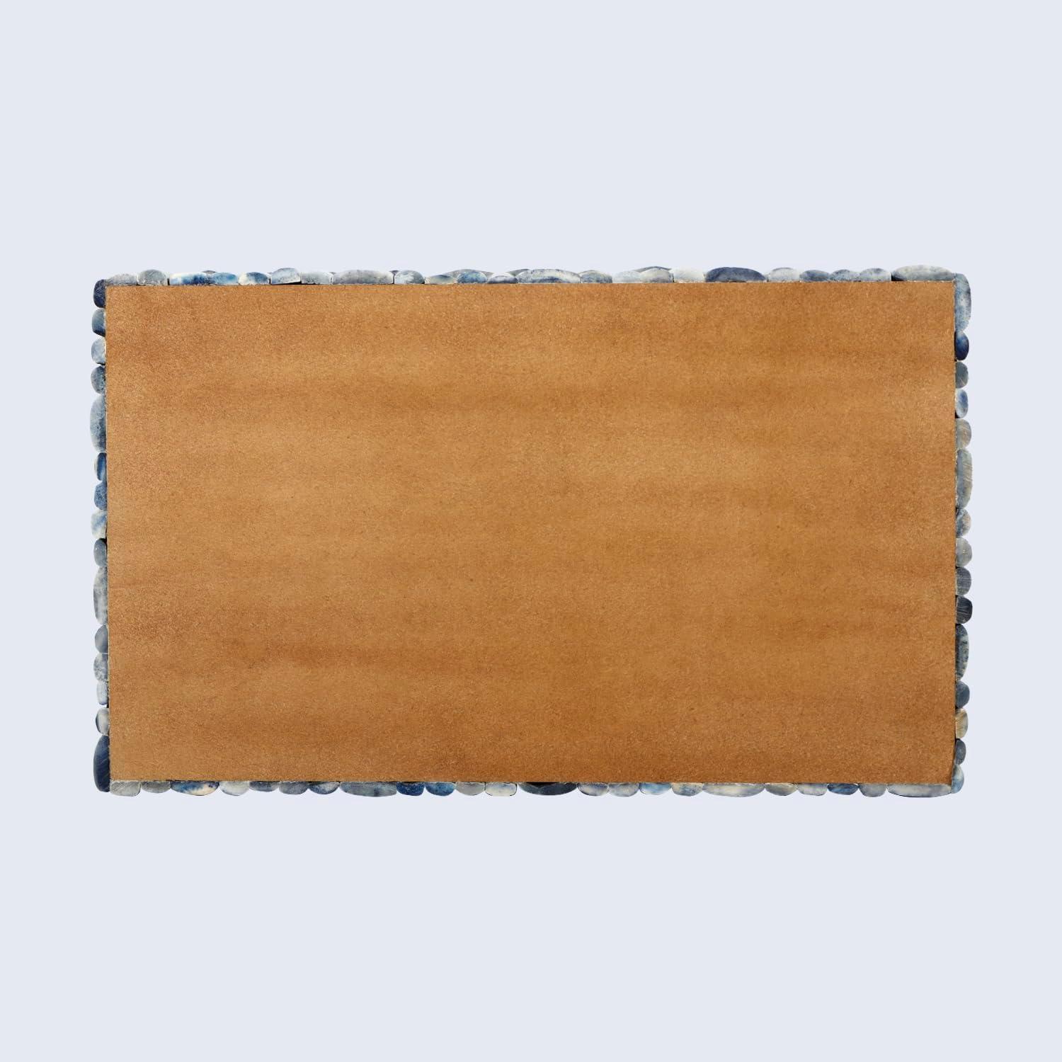 Handicrafts Home Decorative Box - Handmade Jewelry Organizer Box with Lid - Keepsake Box for Home Decor, Jewelry, Accessories, Collectibles - Modern Wooden Storage Box - Ocean, 8X6X1.5 inch