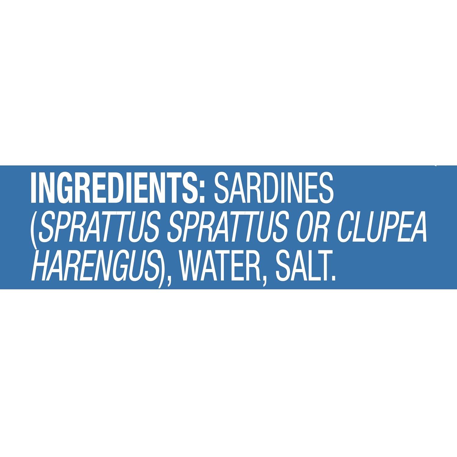 Chicken of the Sea Sardines in Water, 3.75 Ounce Cans (Pack of 18), Wild Caught Canned Sardines