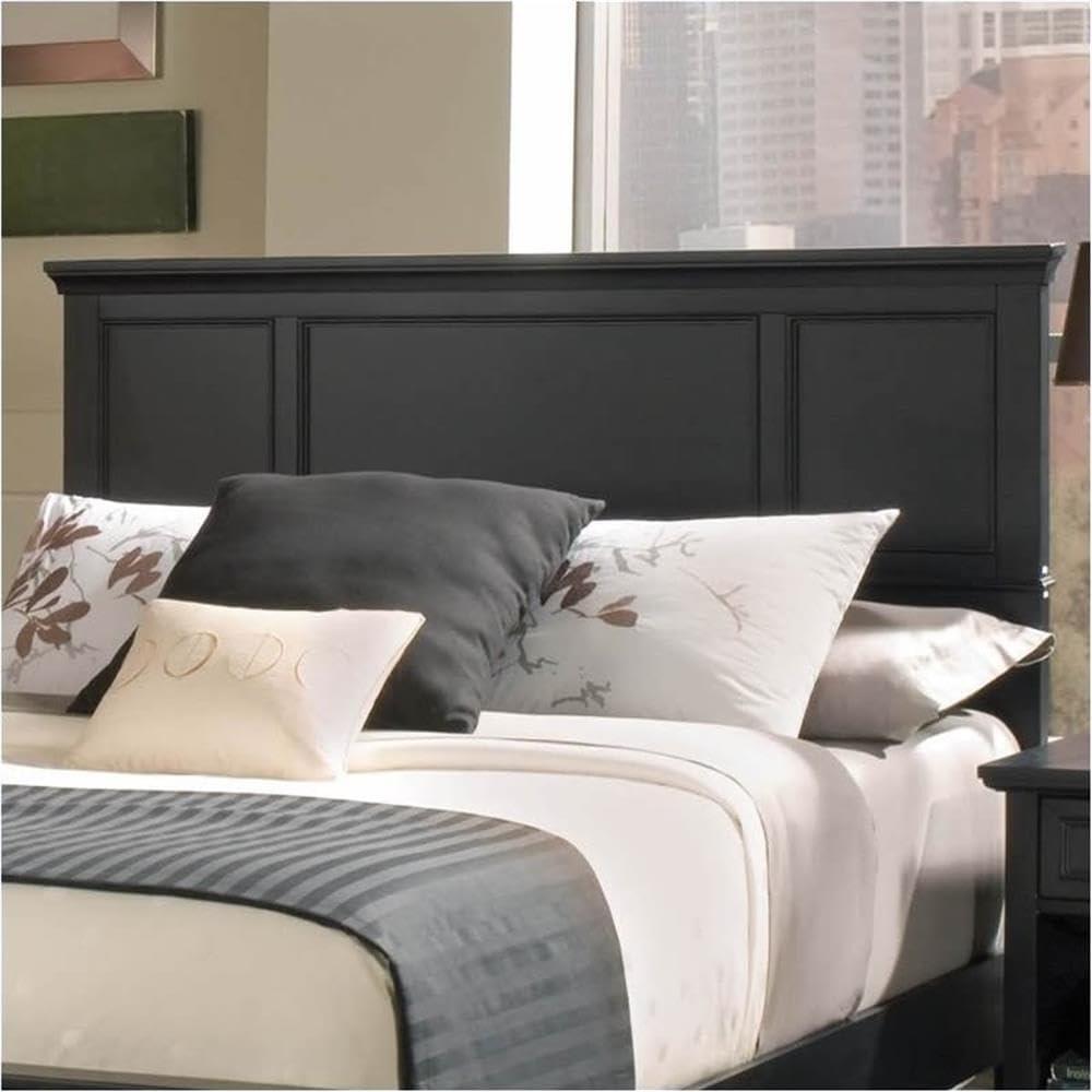 Hawthorne Collections Traditional Wood Full Queen Panel Headboard in Black