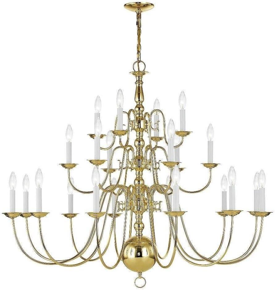 Livex Lighting Williamsburgh 22 - Light Chandelier in  Polished Brass