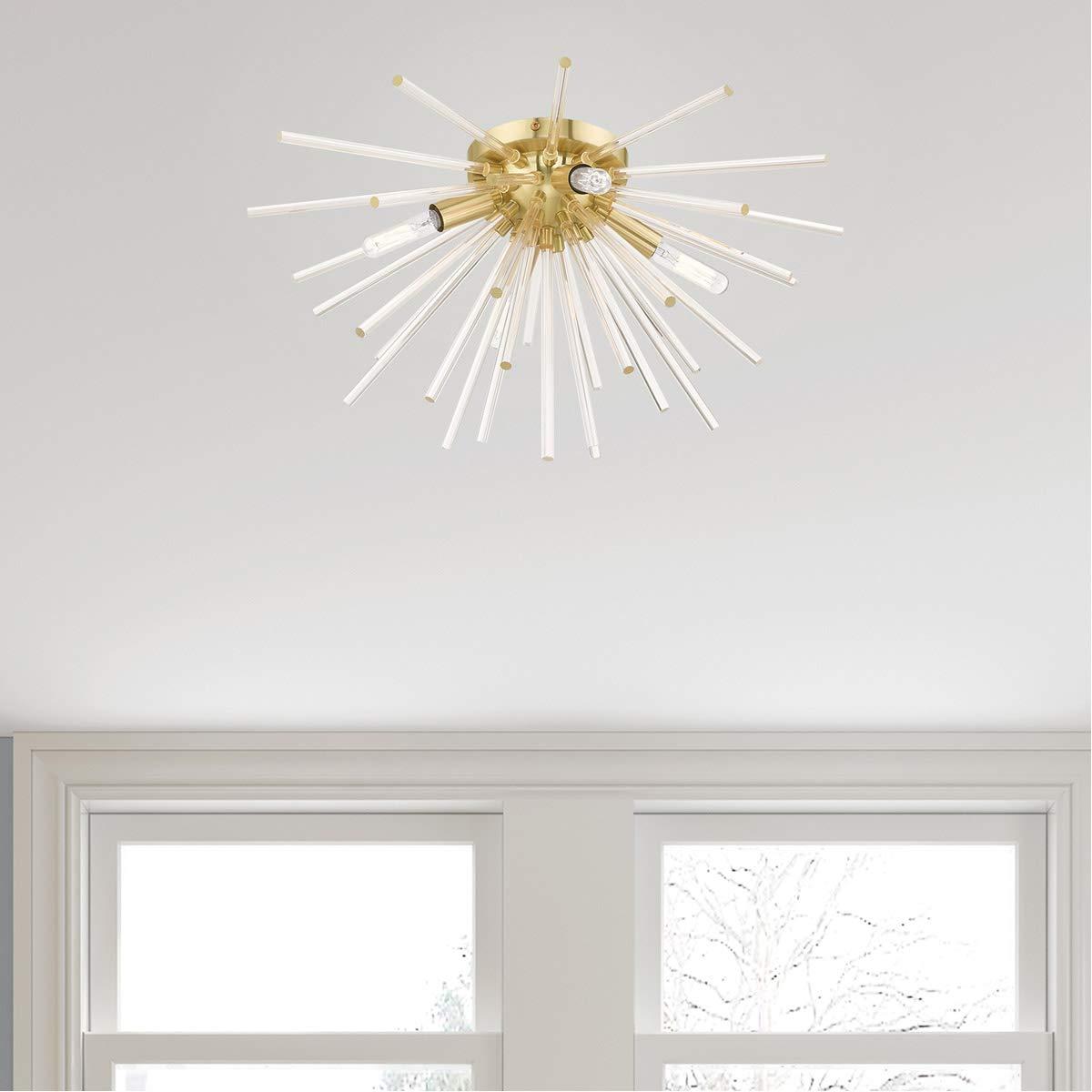 Livex Lighting Utopia 4 - Light Flush Mount in  Satin Brass