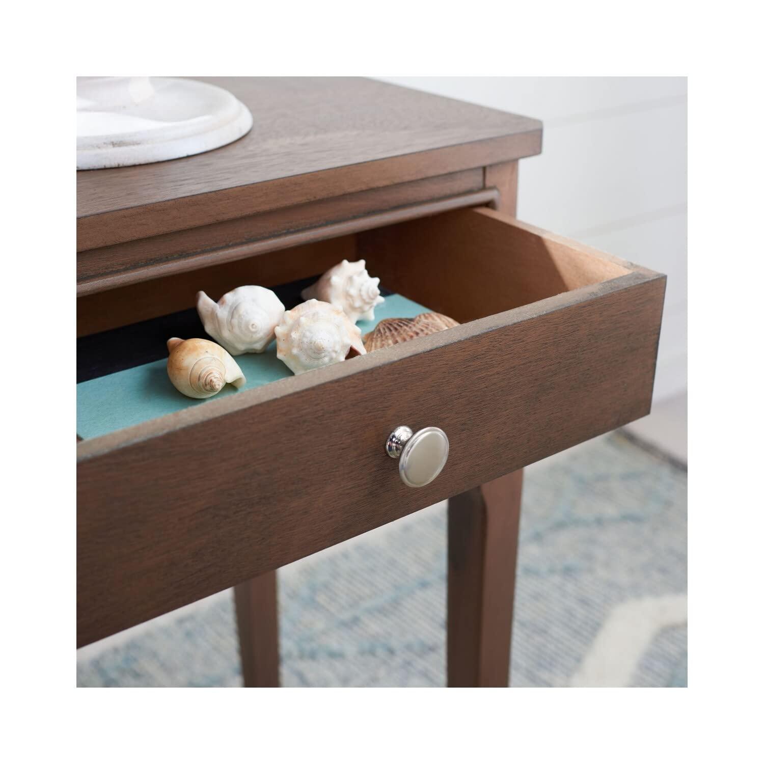 Opal 1 Drawer Accent Table - Distressed White - Safavieh.