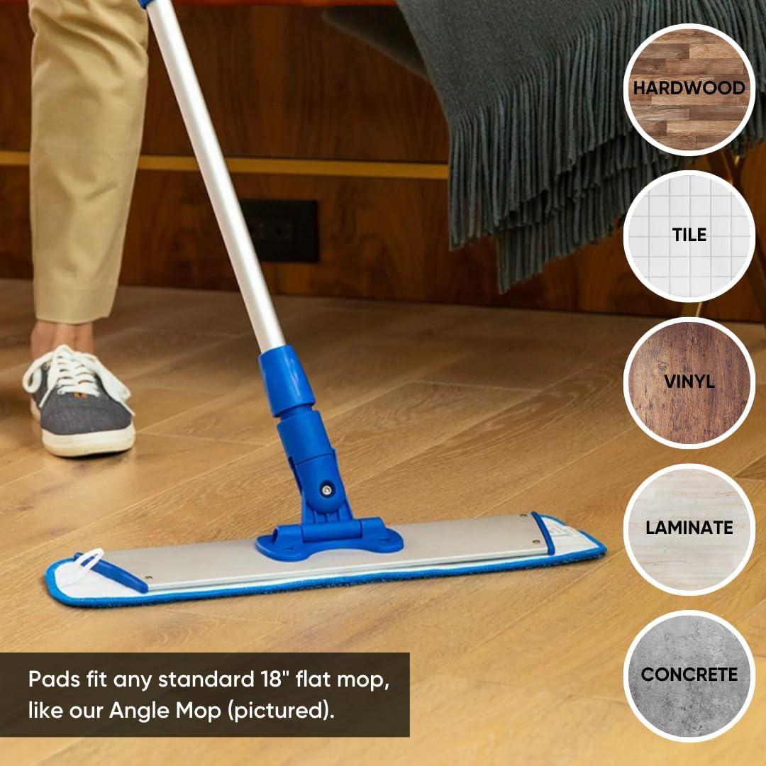 Microfiber Wholesale™ 24 inch Microfiber Mop Pads - Machine Washable, Reusable, Refills & Replacement Wet Mop Heads Compatible with Any Microfiber Flat Mop System (3 Pack)