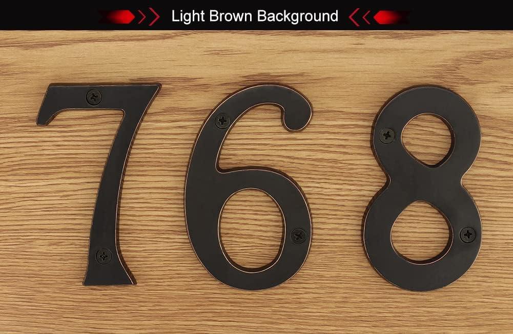 4 Inch Solid Brass House Number 6 in Bright Gold Finish