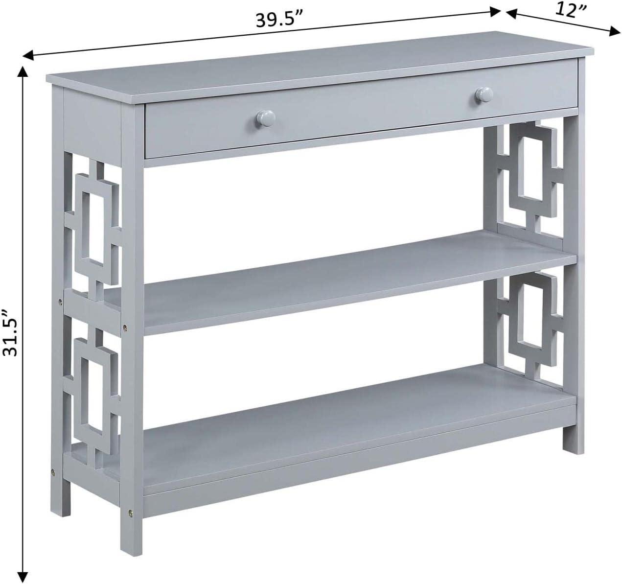 Convenience Concepts Town Square Contemporary Console Table with Drawer, Gray