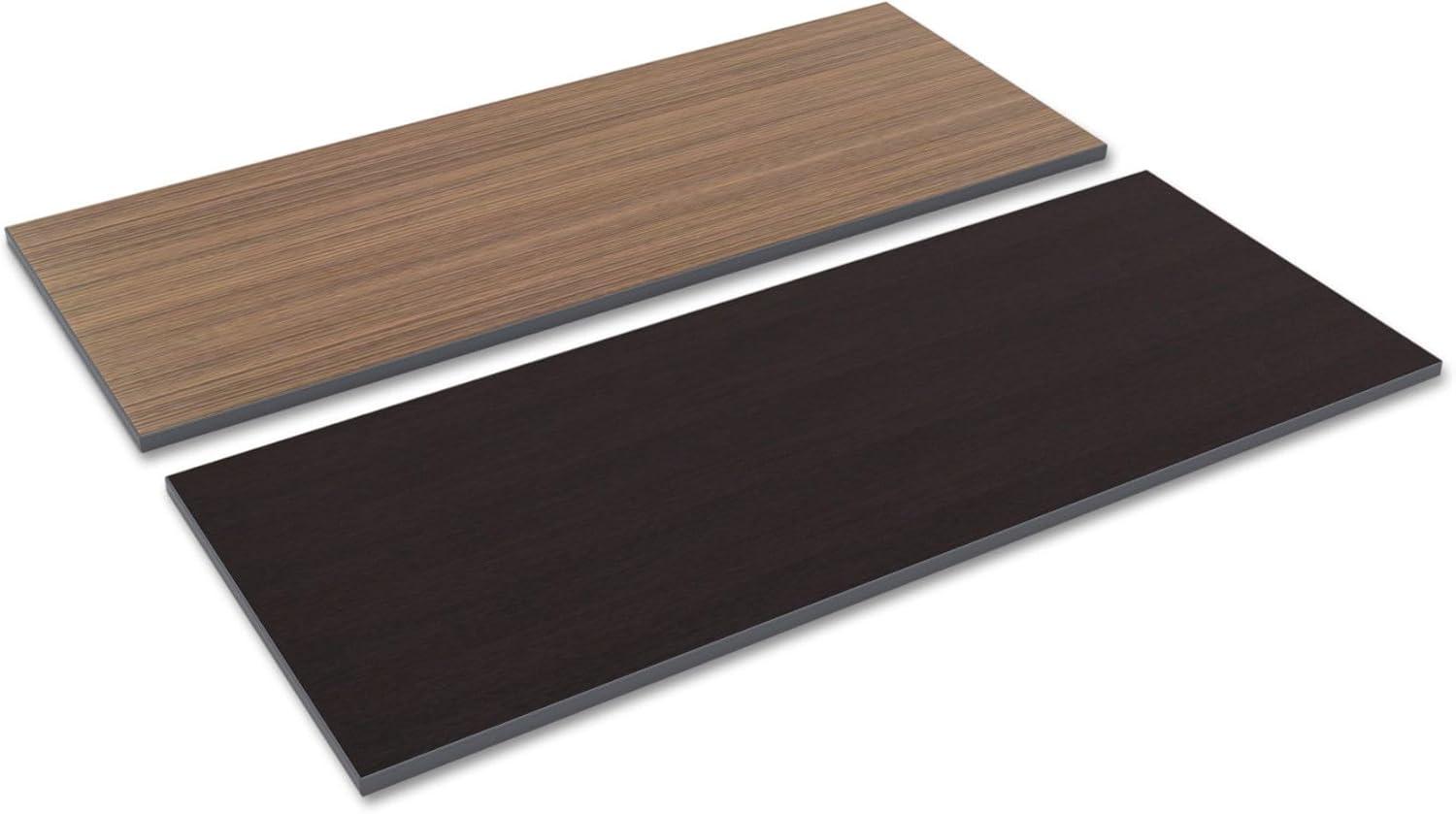 Reversible Espresso and Walnut Laminate Rectangular Table Top