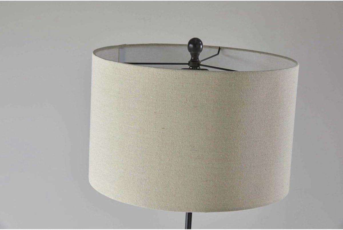 Adesso Barton Floor Lamp Antique Bronze Oatmeal Linen