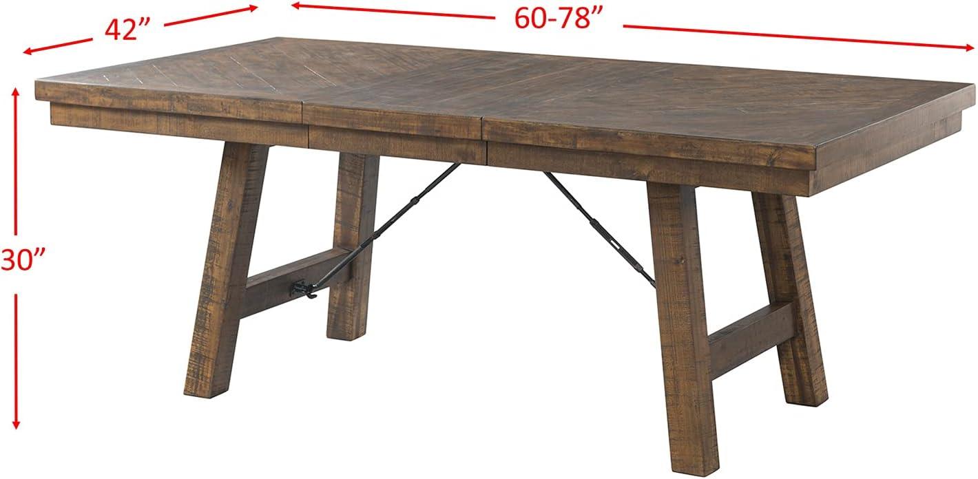 Dex 6pc Extendable Dining Table Set: Smokey Finish, Turnbuckle Detail - Picket House Furnishings