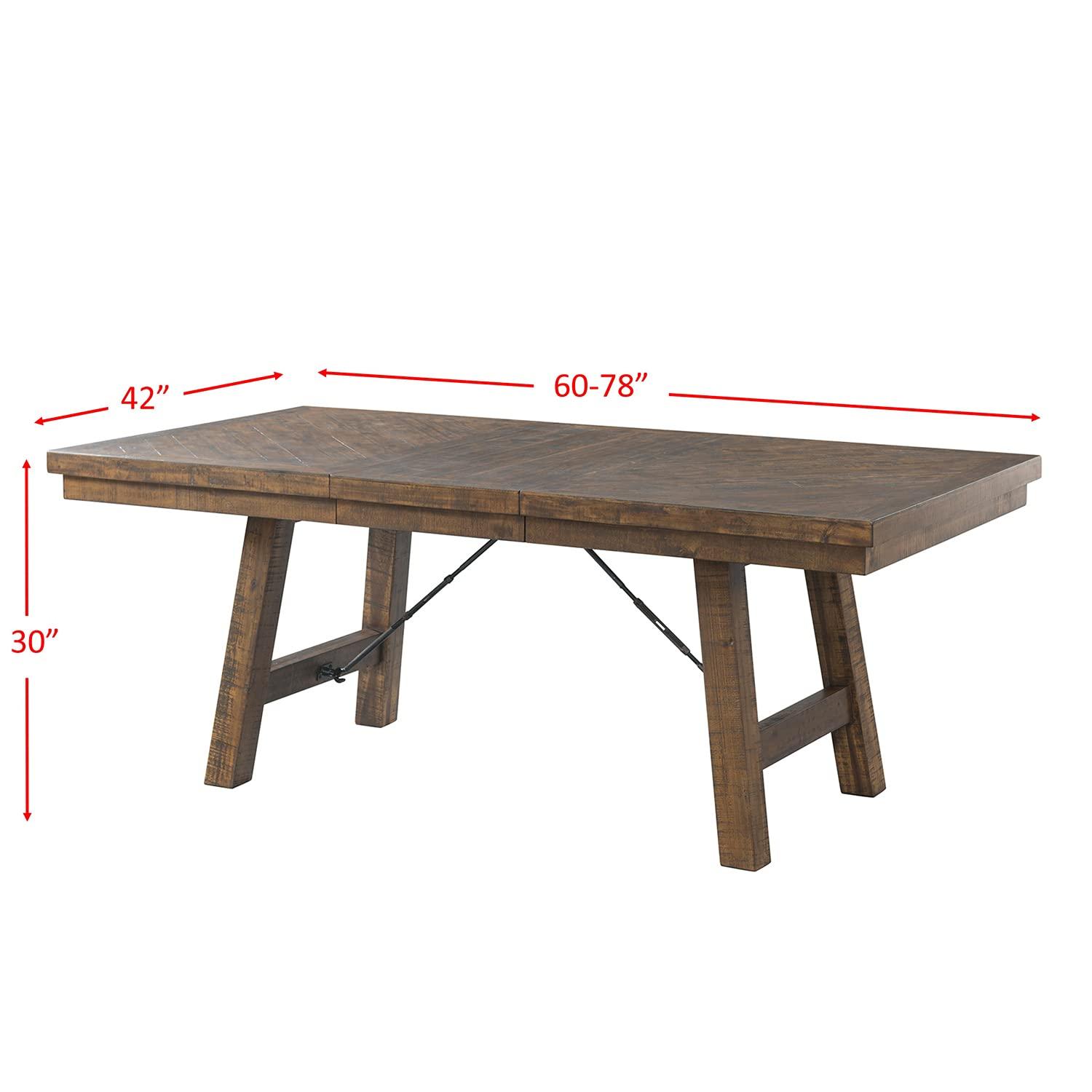 Dex 6pc Extendable Dining Table Set: Smokey Finish, Turnbuckle Detail - Picket House Furnishings