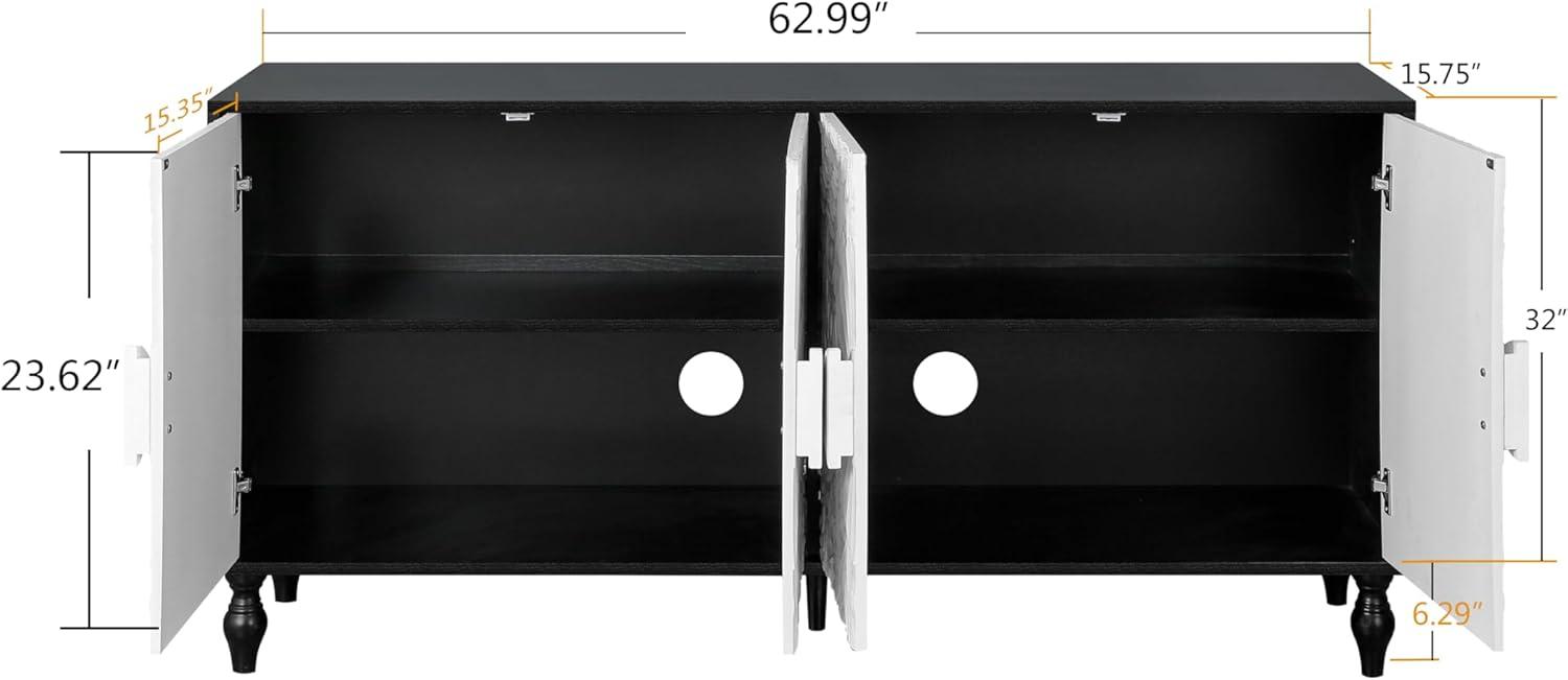 R&M Furniture Exquisite Sculpted Door and Premium Black Cabinet, a Showcase of Elegant Design and Versatile Functionality.