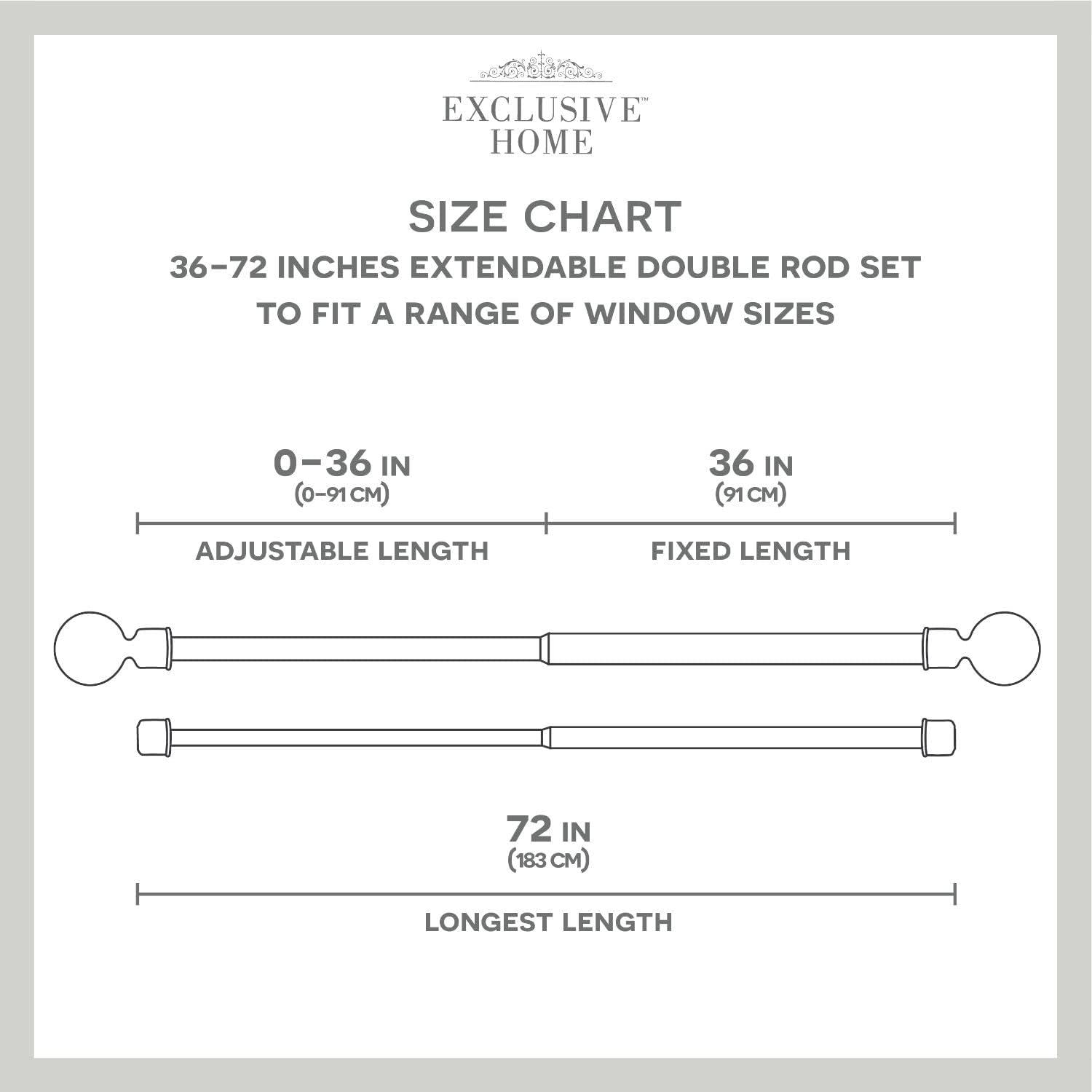 Ogee Double Window Curtain Rod and Finial Set