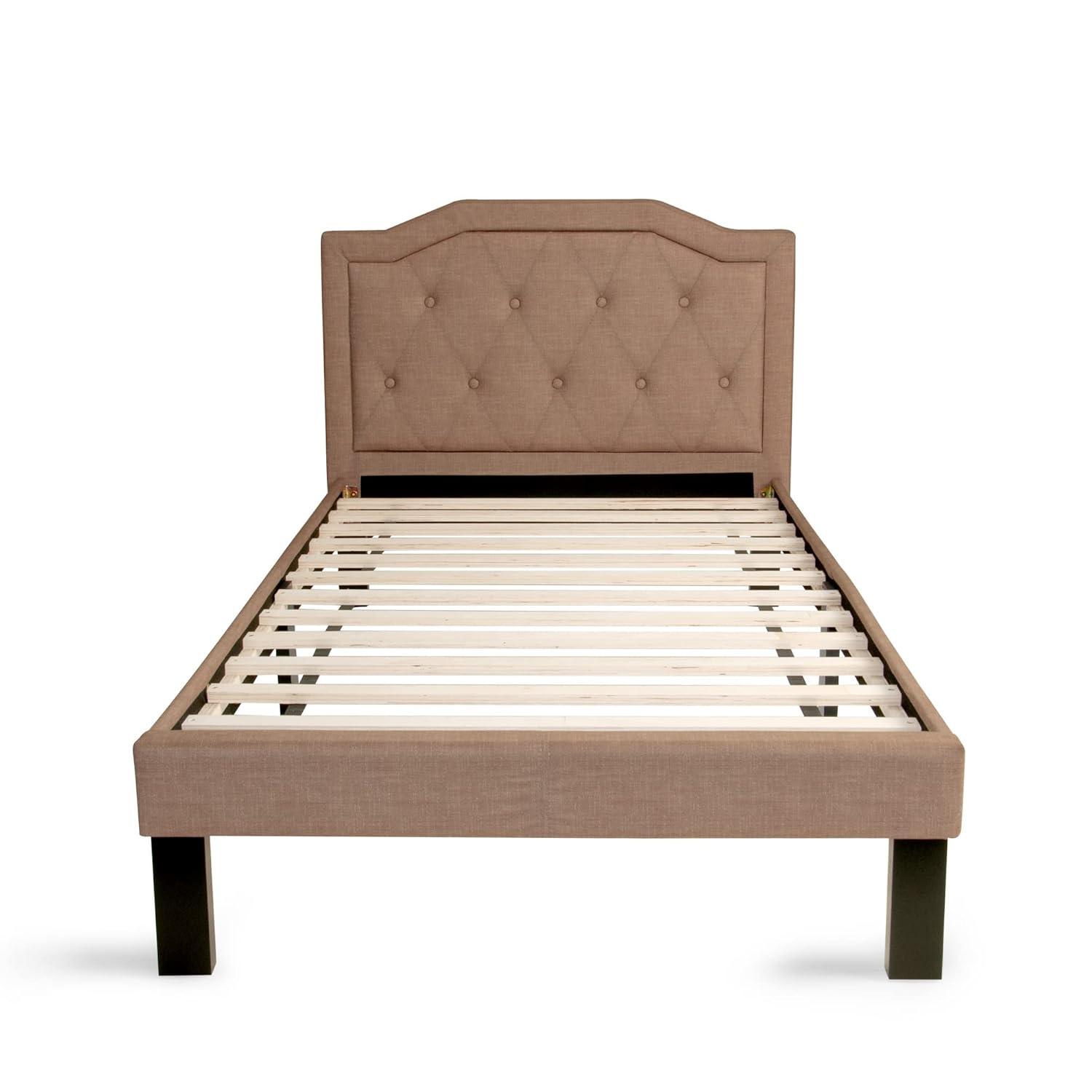 Poundex F9346T Teen Twin Size Bed In Gray Fabric