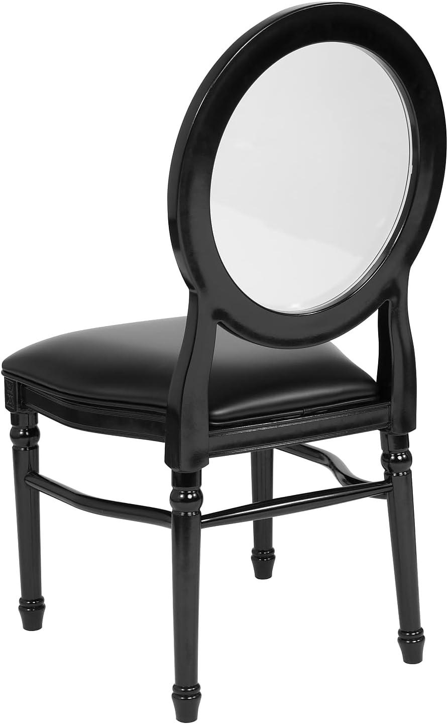 Flash Furniture 2 Pack HERCULES Series 900 lb. Capacity King Louis Chair with Tufted Back, Black Vinyl Seat and Black Frame