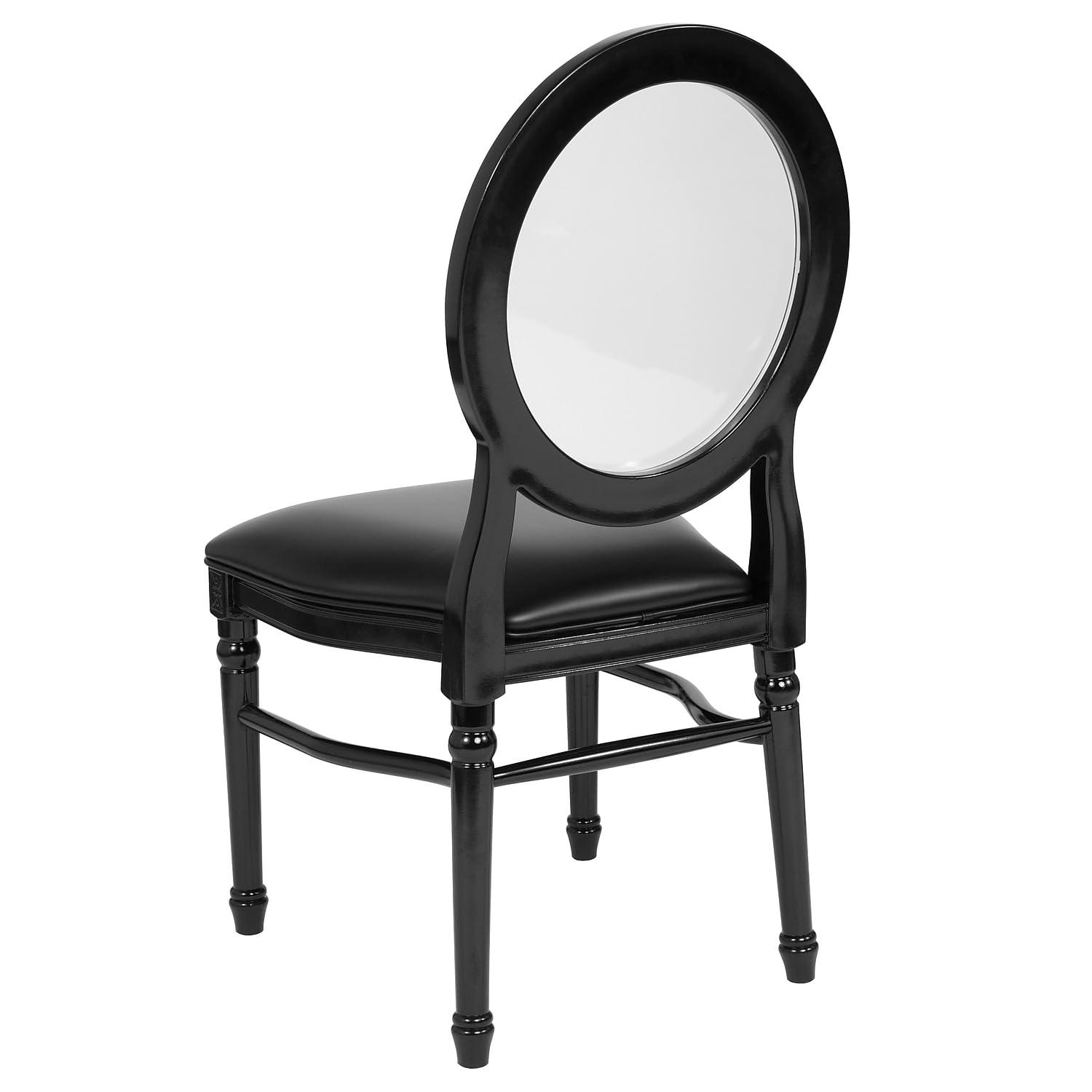 Flash Furniture 2 Pack HERCULES Series 900 lb. Capacity King Louis Chair with Tufted Back, Black Vinyl Seat and Black Frame