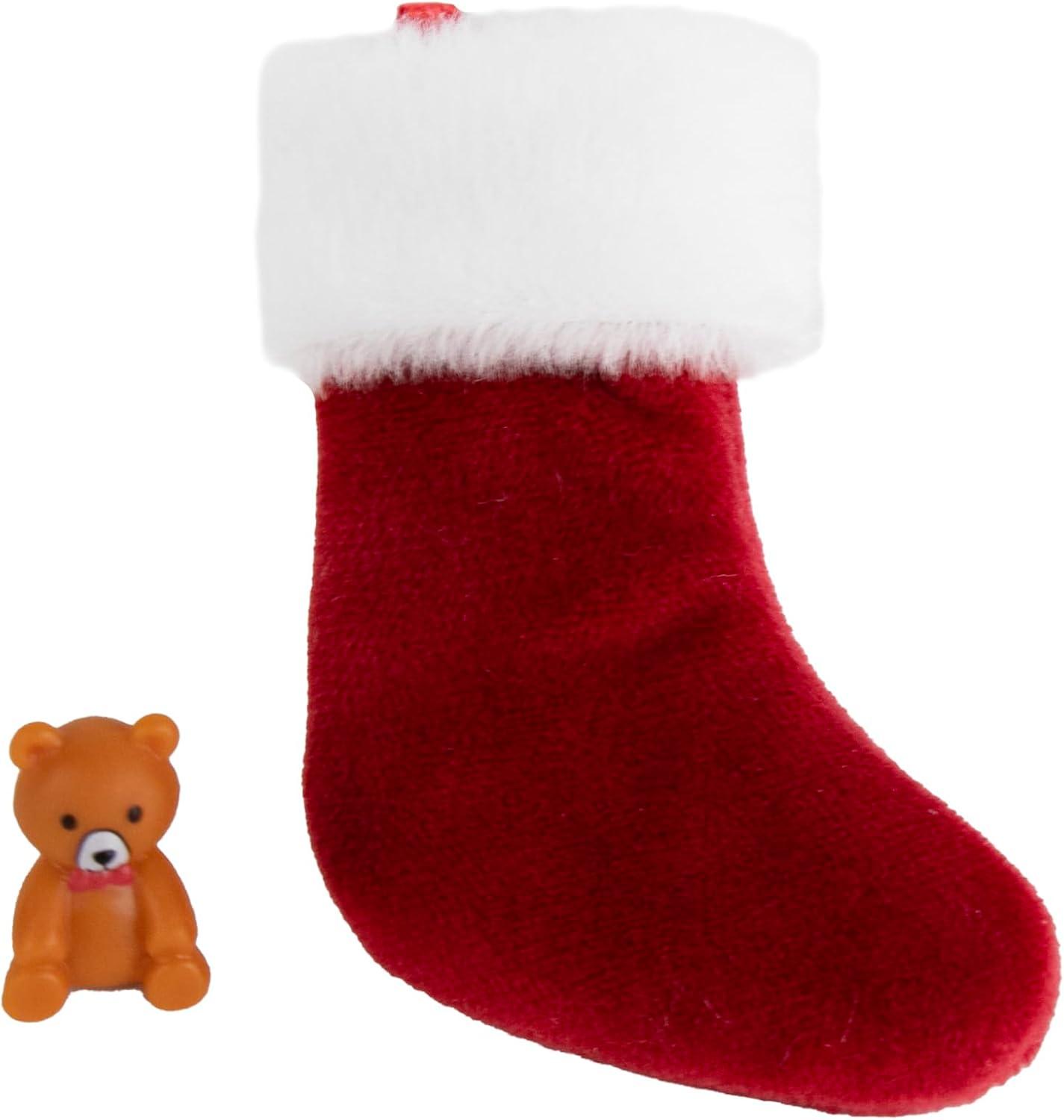 Mini Red and White Christmas Stocking with Toy