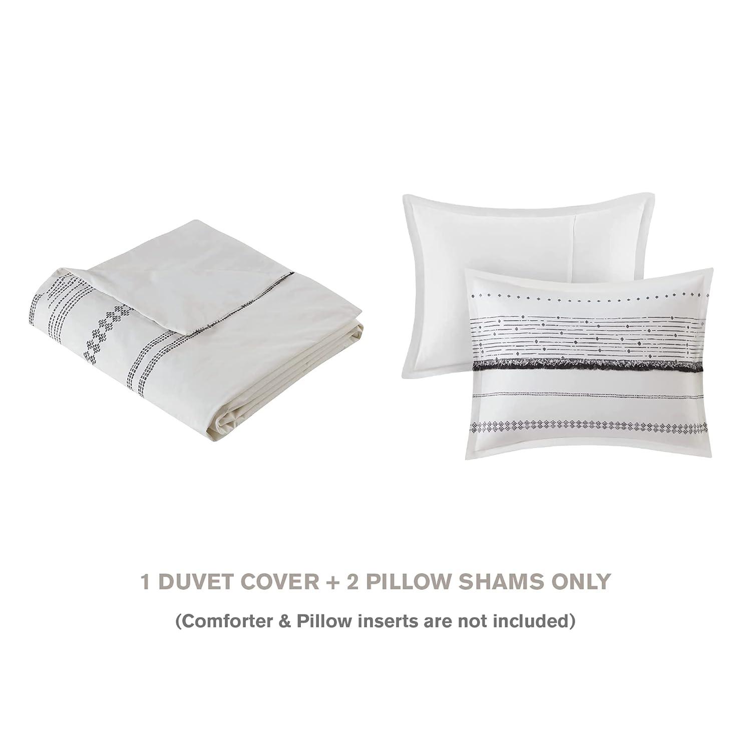 INK+IVY Nea Boho 3-Piece Striped Cotton Duvet Set