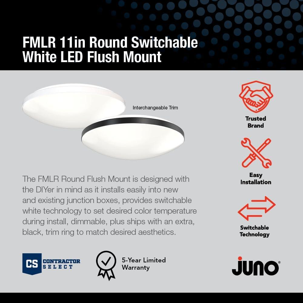 Juno Lighting Fmlr 11In Sww5 90Cri M4 Fmlr 11" Wide Switchable Color Temperature Led Flush