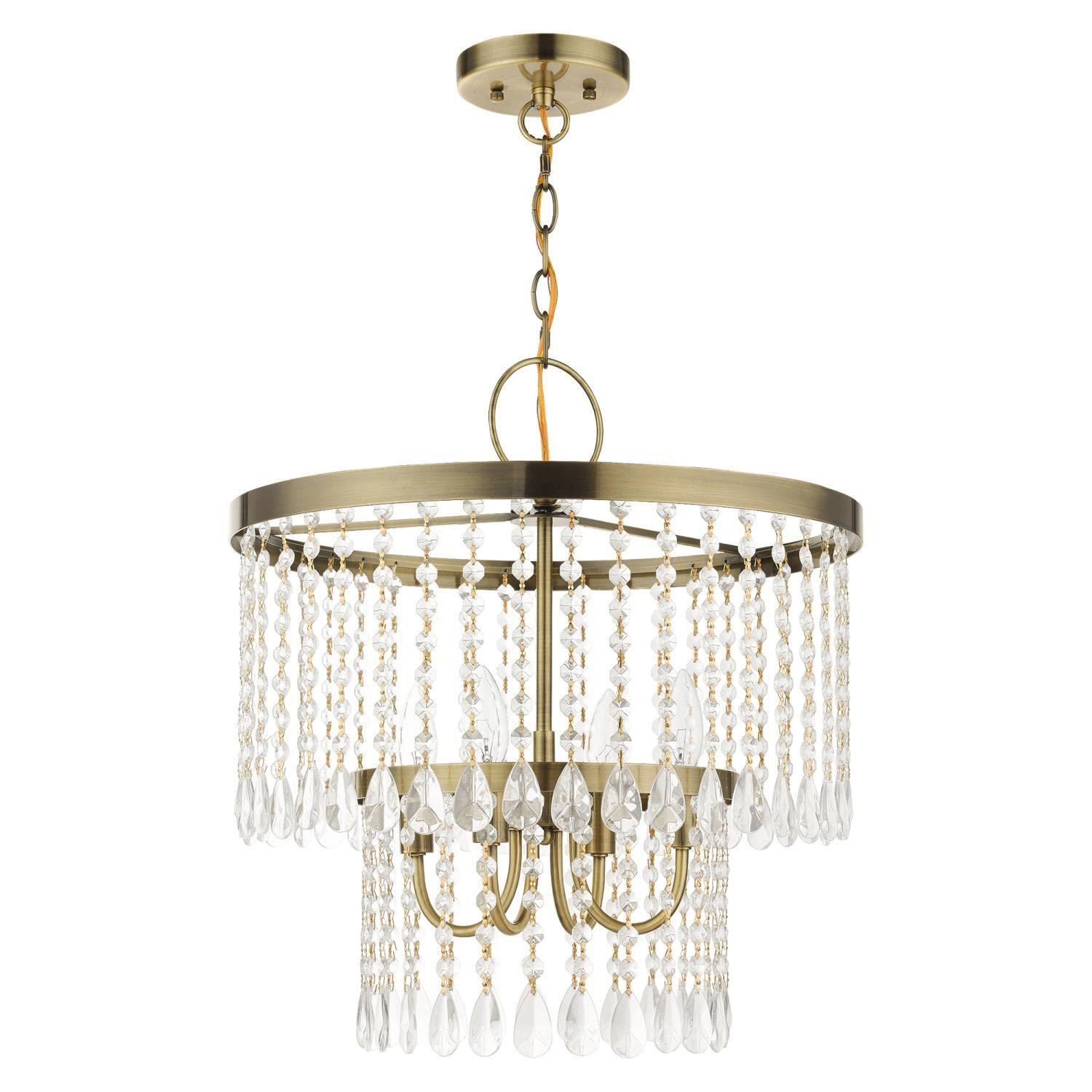 Livex Lighting Elizabeth 4 - Light Pendant in  Antique Brass