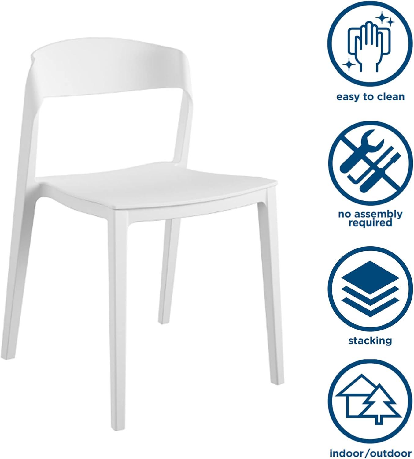 COSCO Outdoor/Indoor Stacking Resin Chair with Ribbon Back