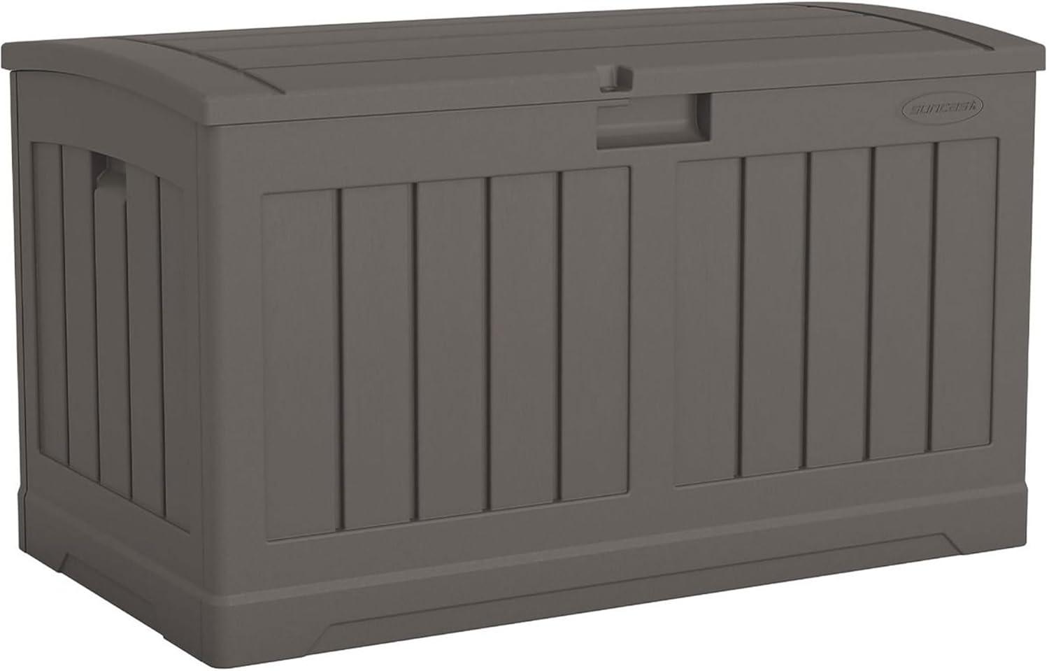 Suncast Suncast 50 Gallon Plastic Deck Box with Molded Lockable Feature for Home, Gray